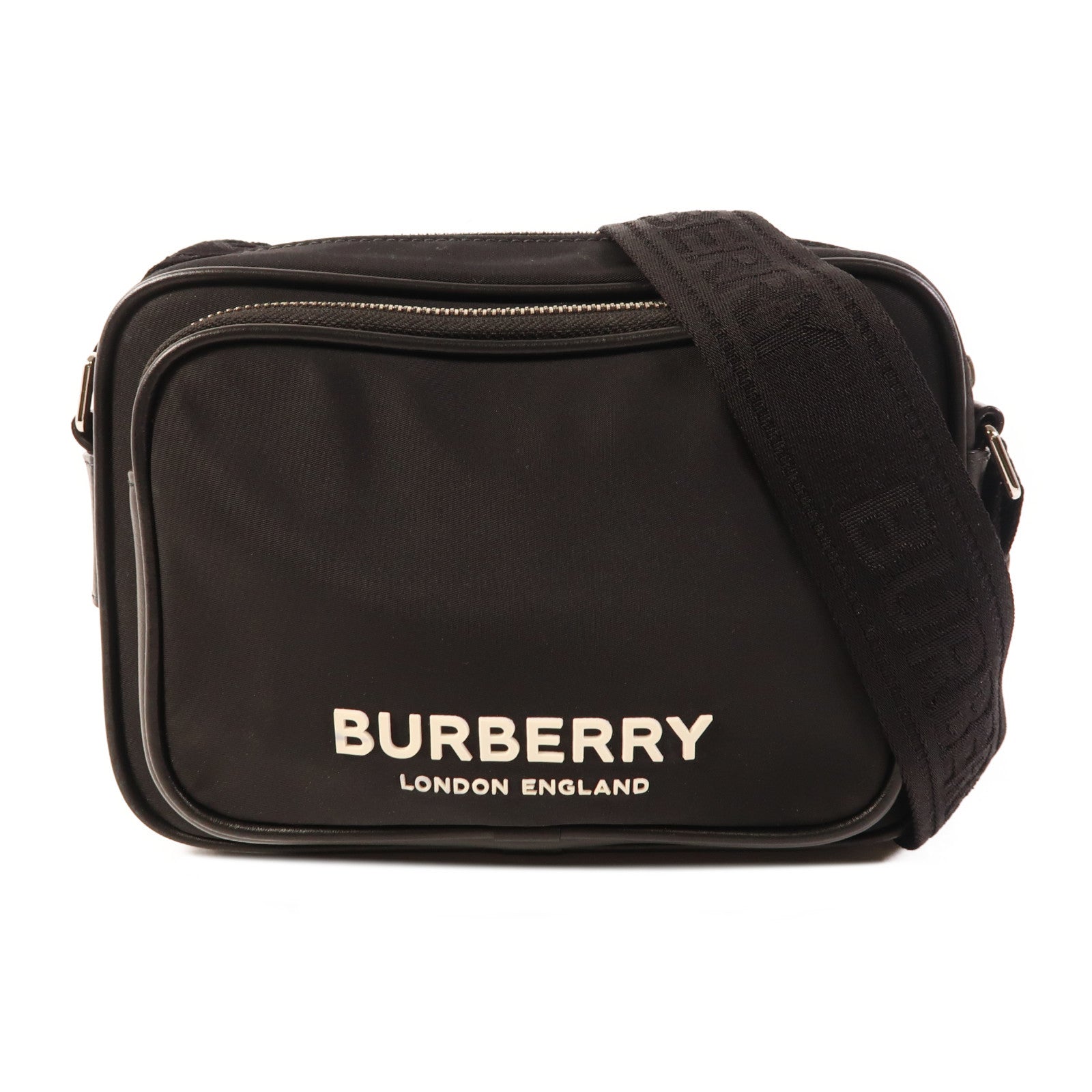 BURBERRY 尼龍Econyl銀扣肩背袋