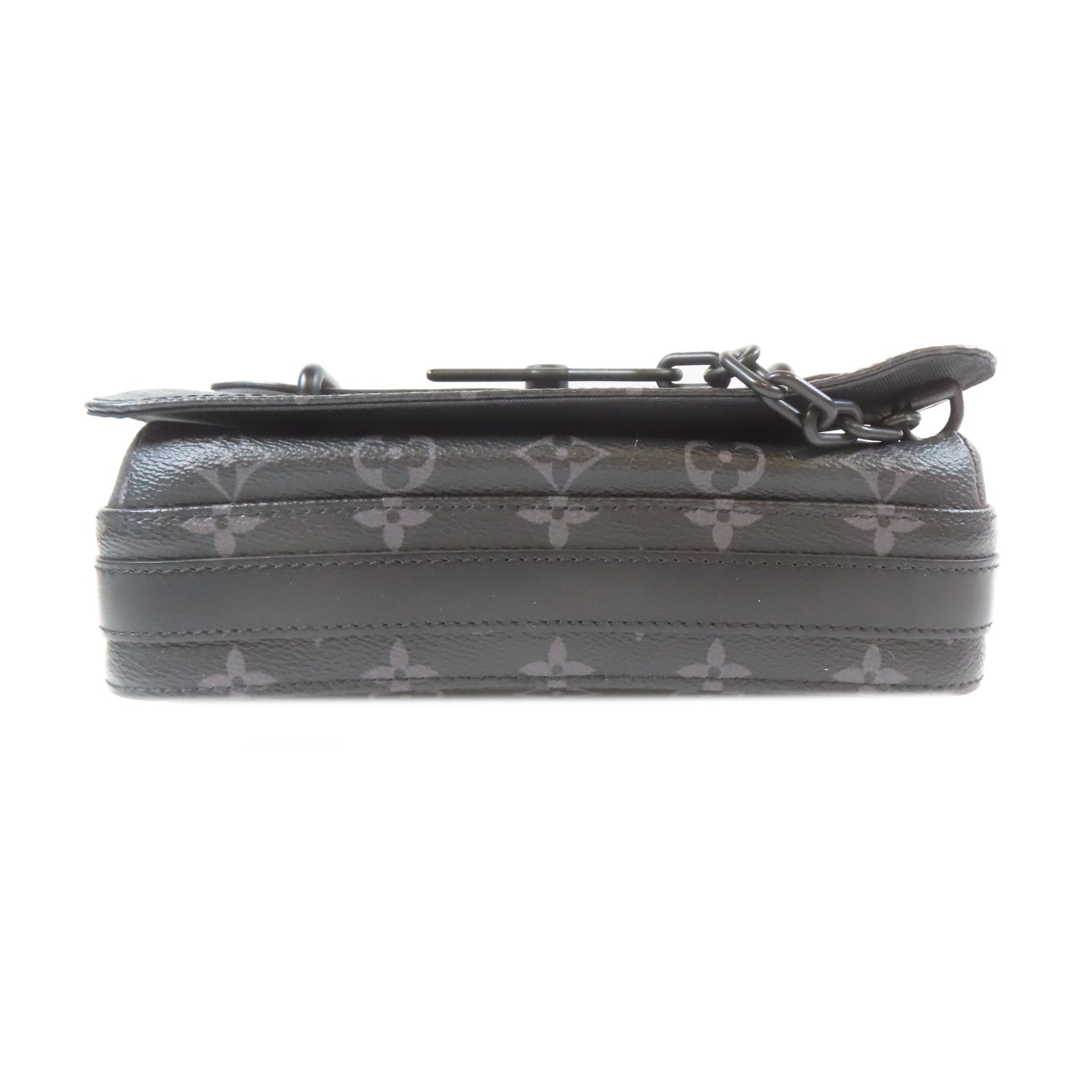 LOUIS VUITTON Monogram Eclipse Steamer Messenger肩背袋黑色