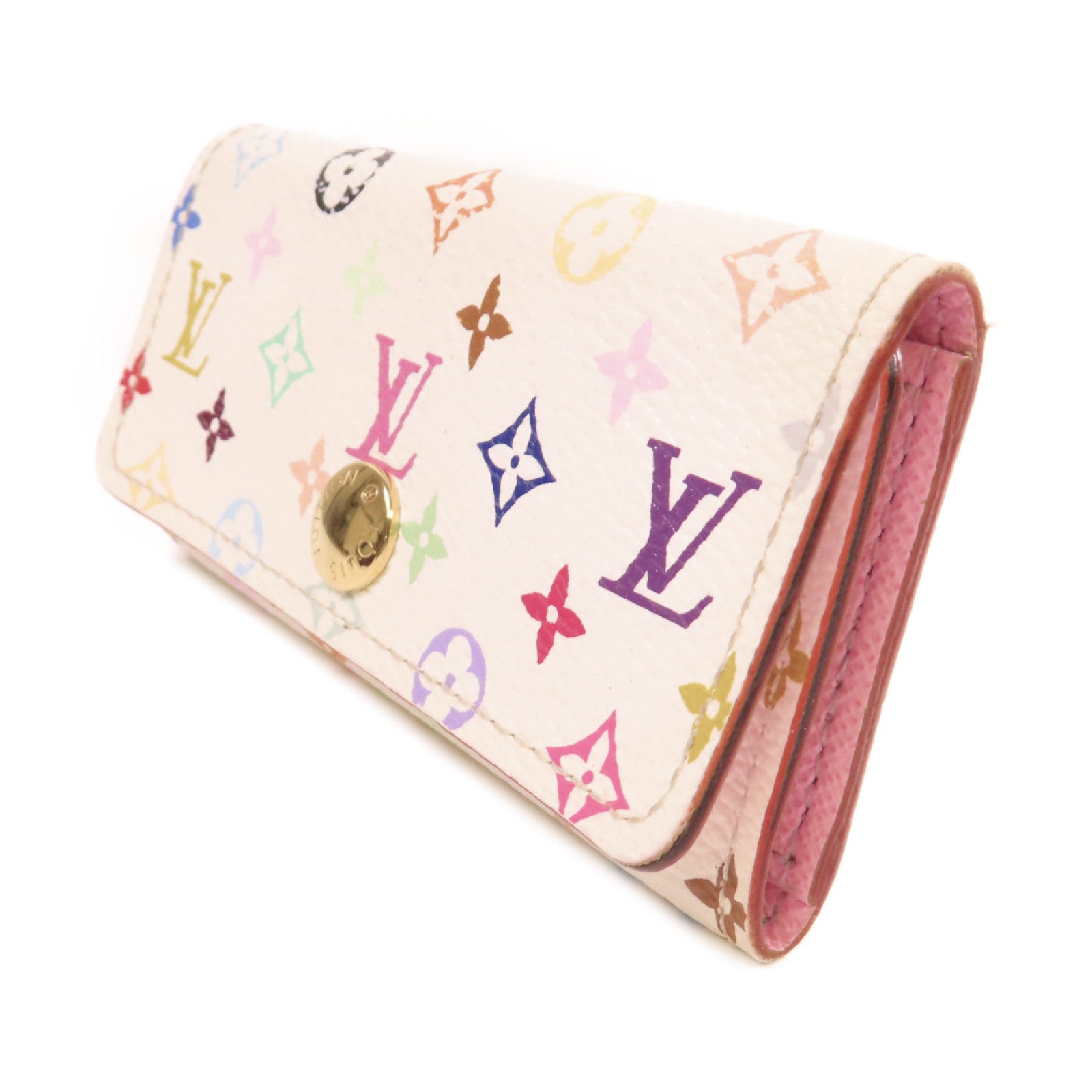 LOUIS VUITTON 【激減優惠】Monogram Multicolore Multicles 4 Key Case金扣鎖匙扣白色/彩色