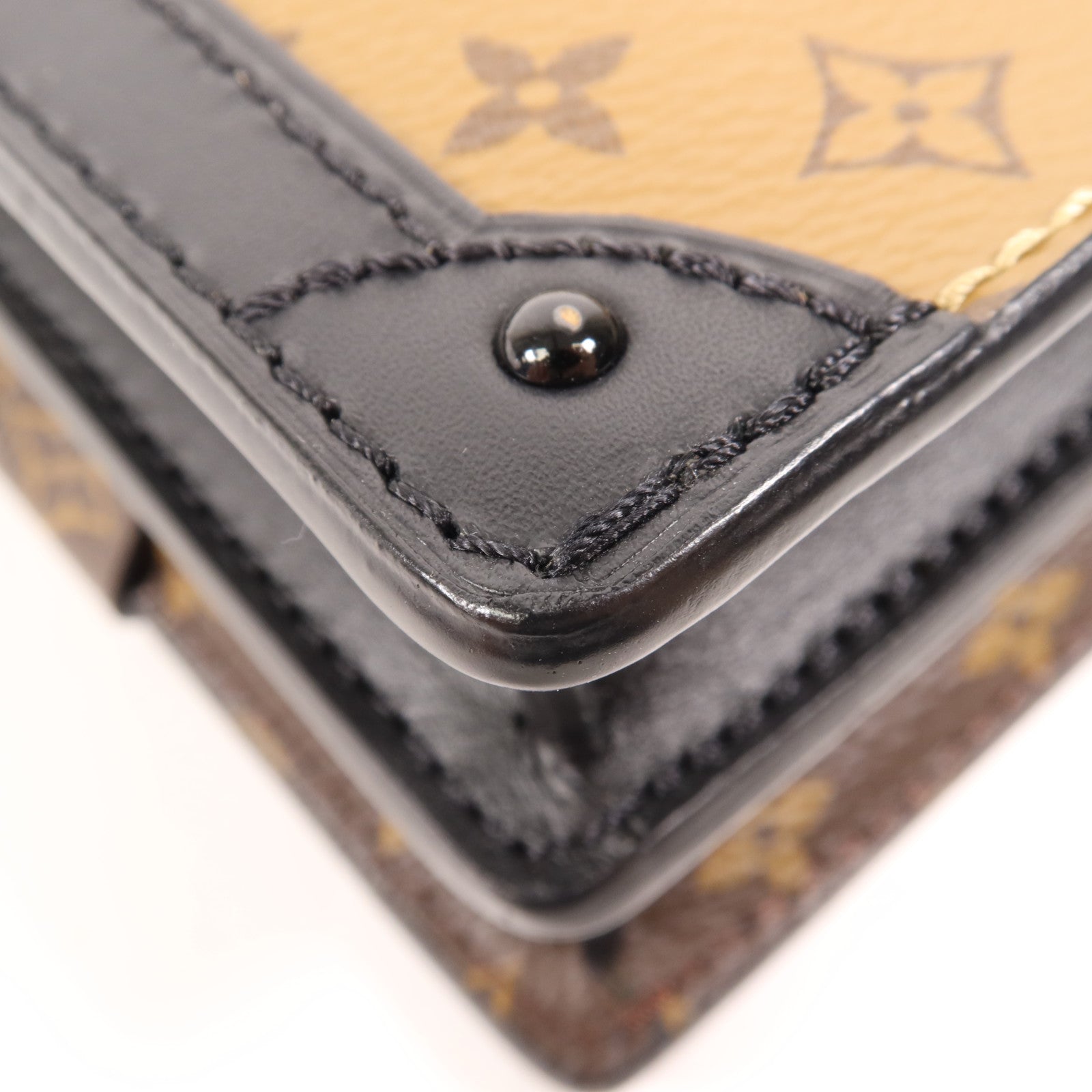 LOUIS VUITTON Monogram Reverse Trunk Clutch金扣肩背袋