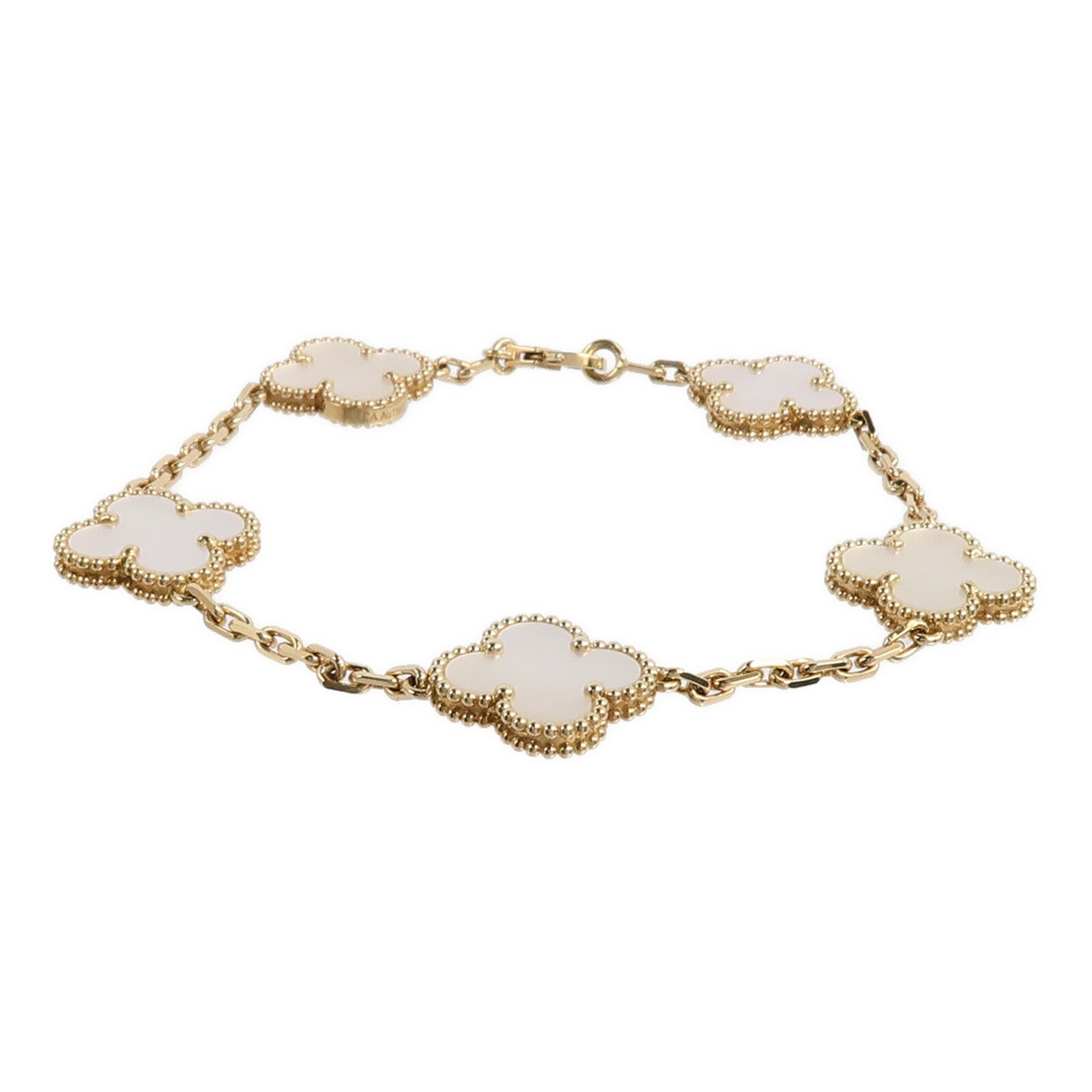 Van Cleef & Arpels 18K黃金Vintage Alhambra Bracelet珍珠母手鏈