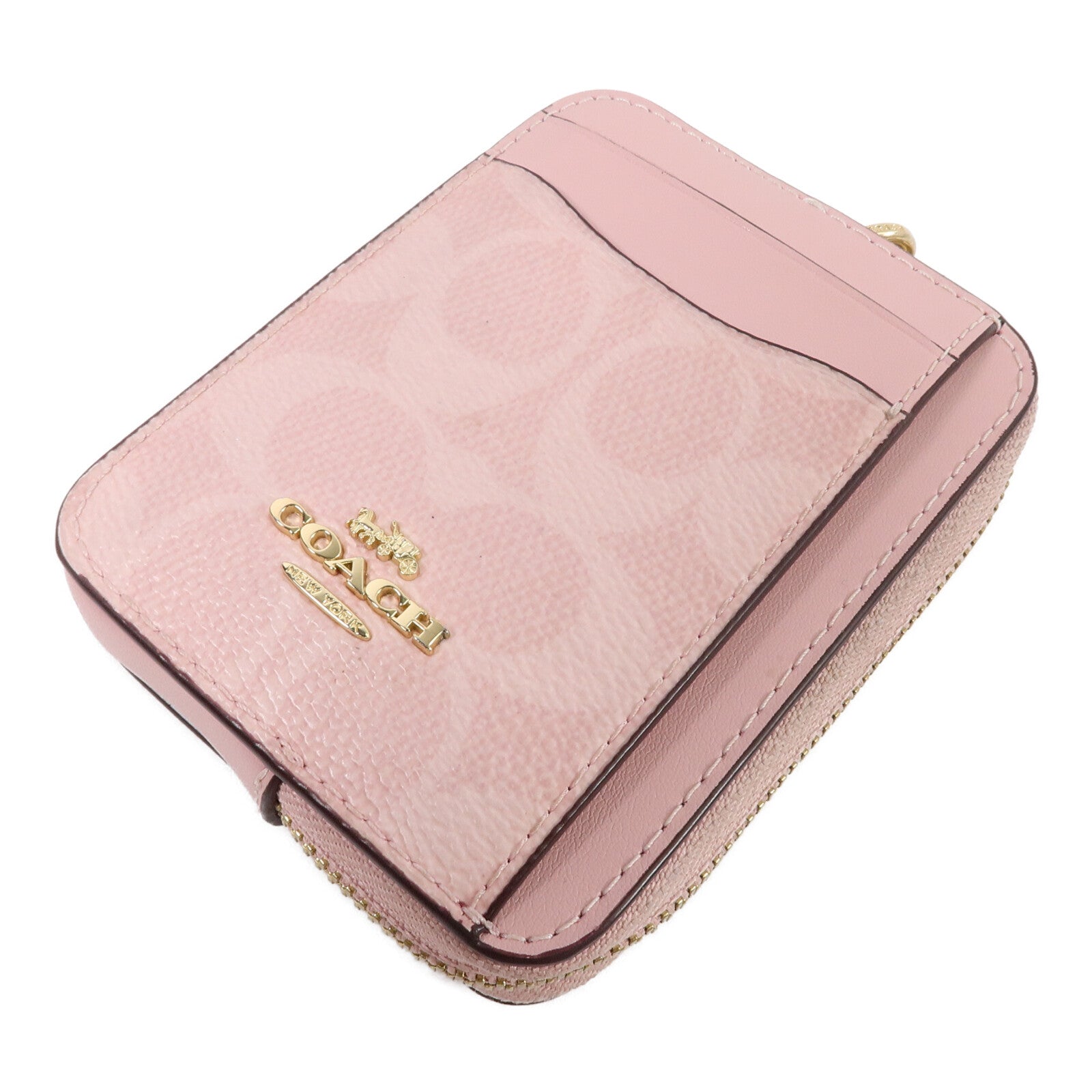 COACH 塗層帆布Zip Card Case卡片套