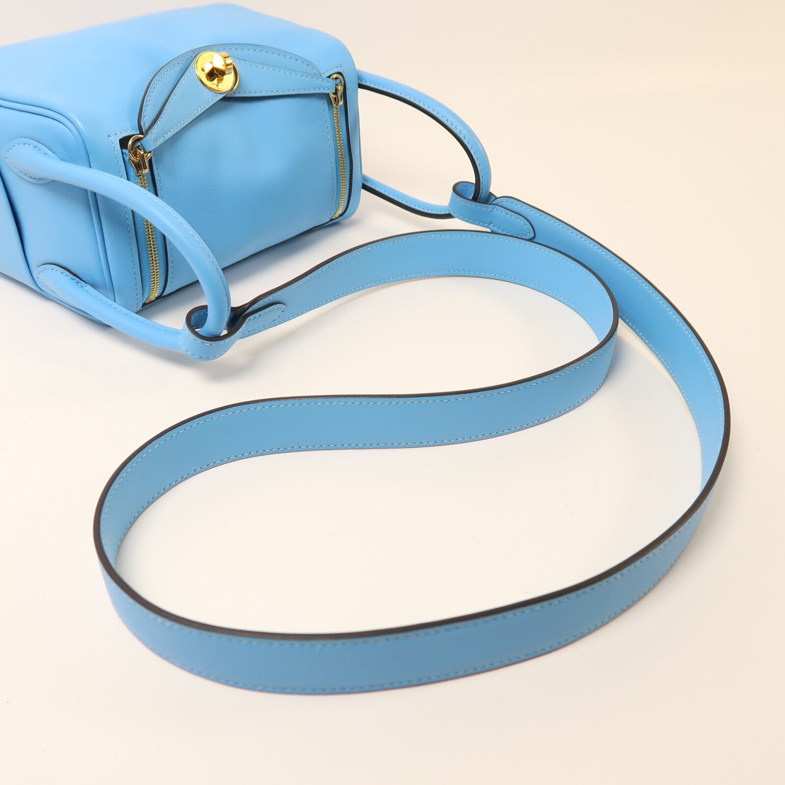 HERMES Swift皮革Mini Lindy金扣手挽肩背兩用袋