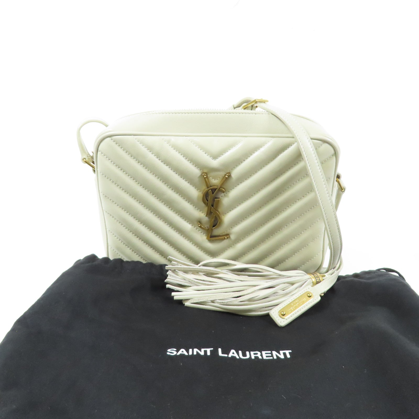 SAINT LAURENT 牛皮皮革Lou Camera金扣肩背袋