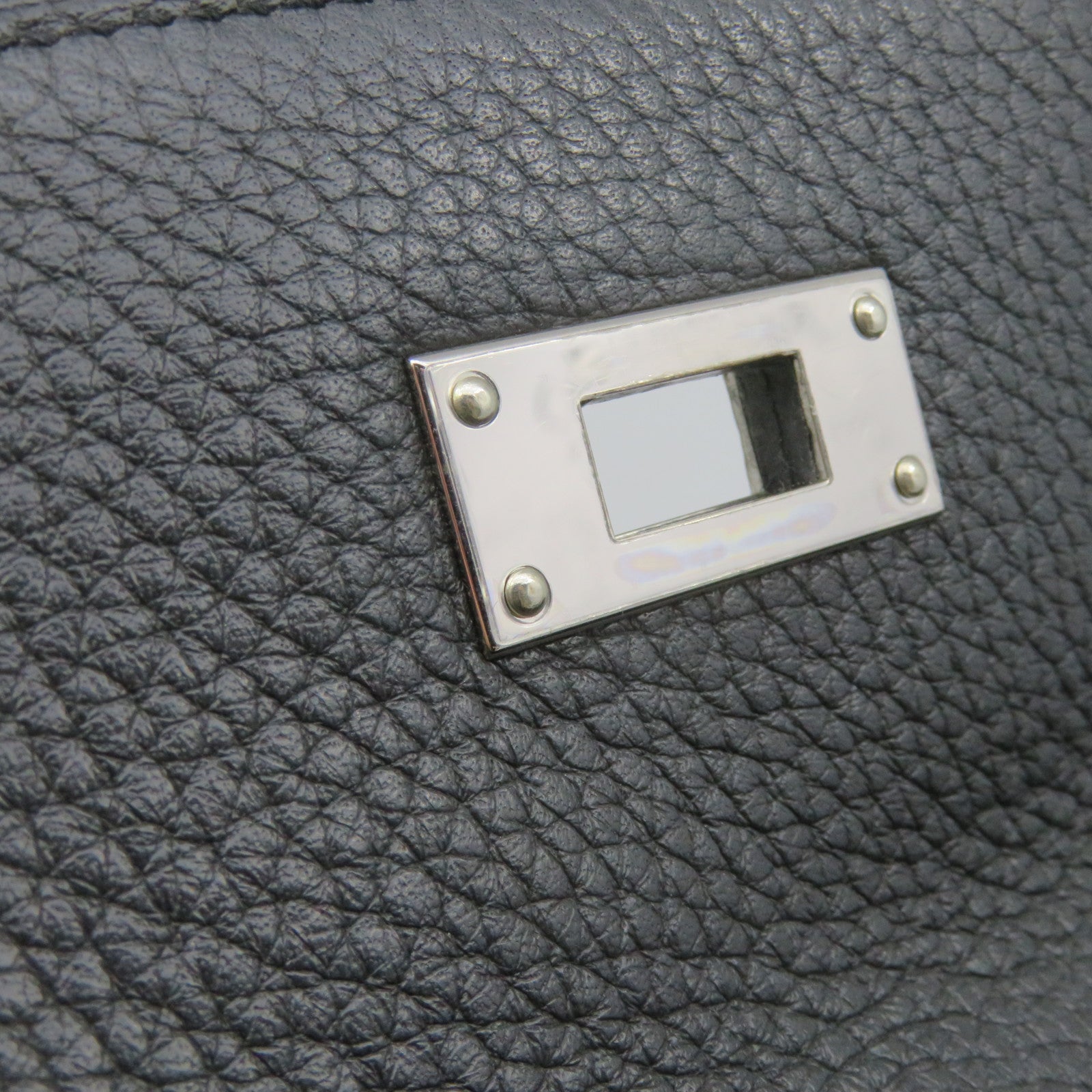 HERMES 【激減優惠】Clemence皮革Kelly 28 2Way Shoulder Bag銀扣手挽肩背兩用袋8P黑色