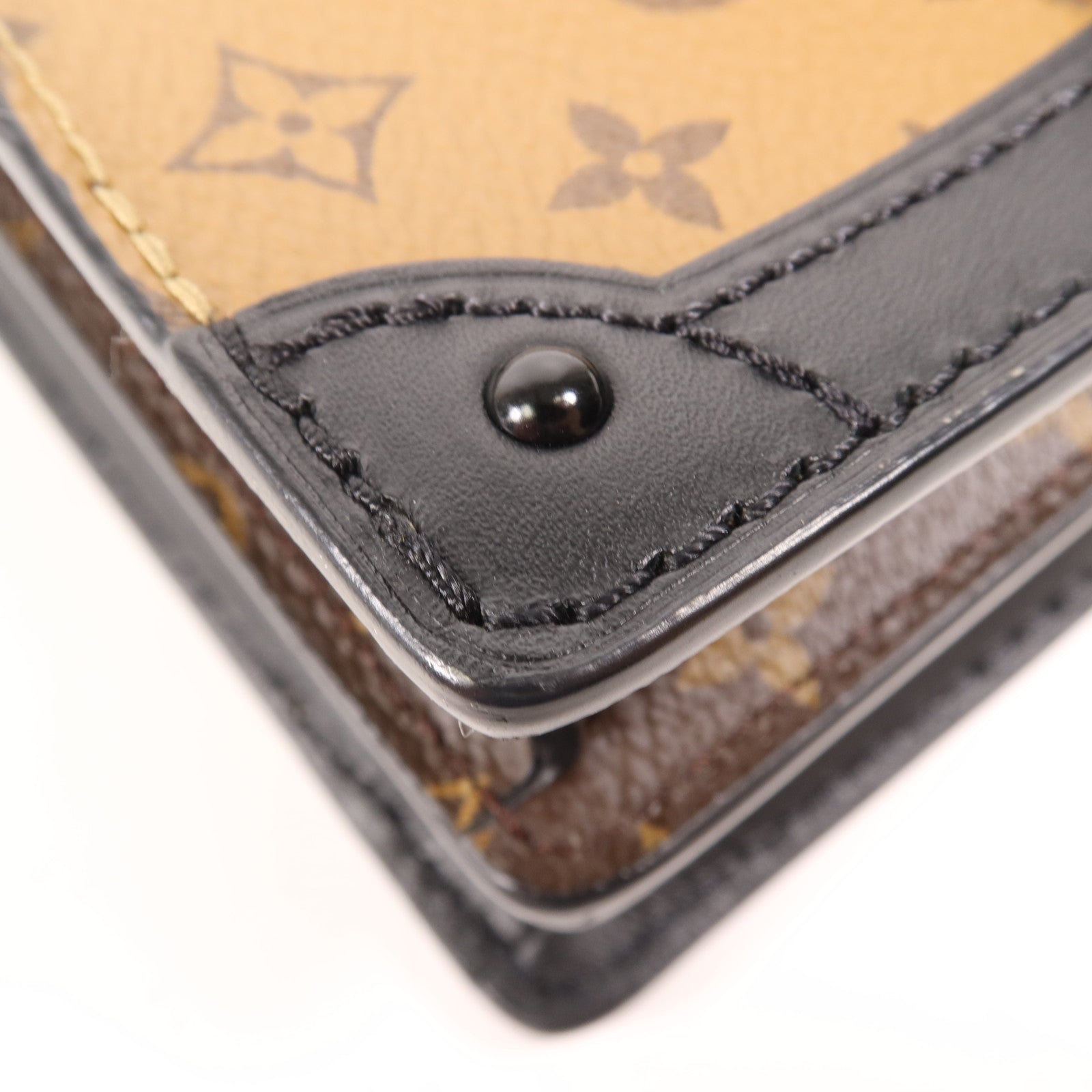 LOUIS VUITTON Monogram Reverse Trunk Clutch金扣肩背袋