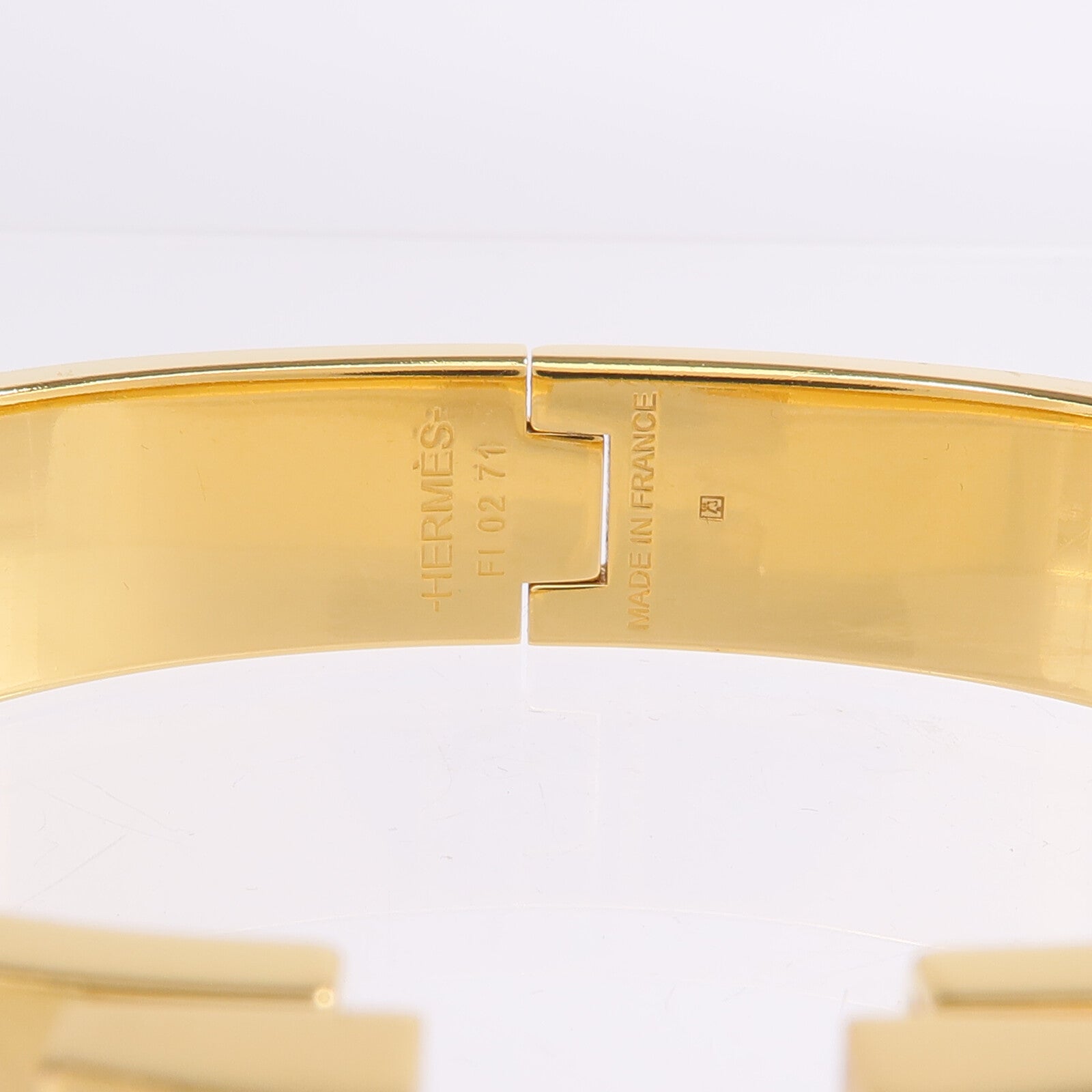 HERMES 金屬/琺瑯Clic H Bijoux Trompe L'Oeil手鐲