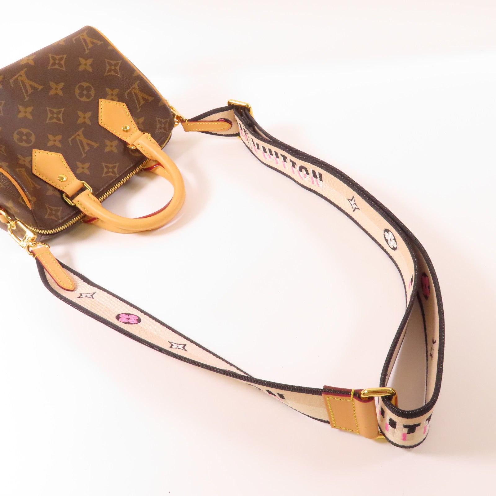 LOUIS VUITTON Monogram Speedy Bandouliere 20 Bag金扣手挽肩背兩用袋啡色