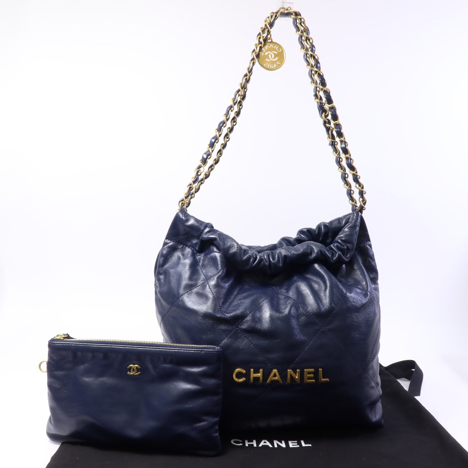 CHANEL 牛皮皮革C22 Medium鏈帶肩背袋