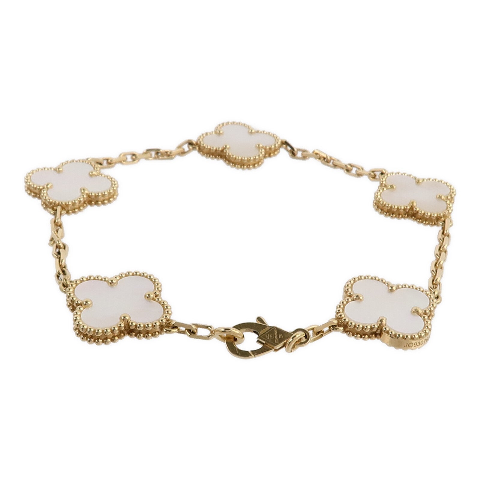 Van Cleef & Arpels 18K黃金Vintage Alhambra Bracelet珍珠母手鏈