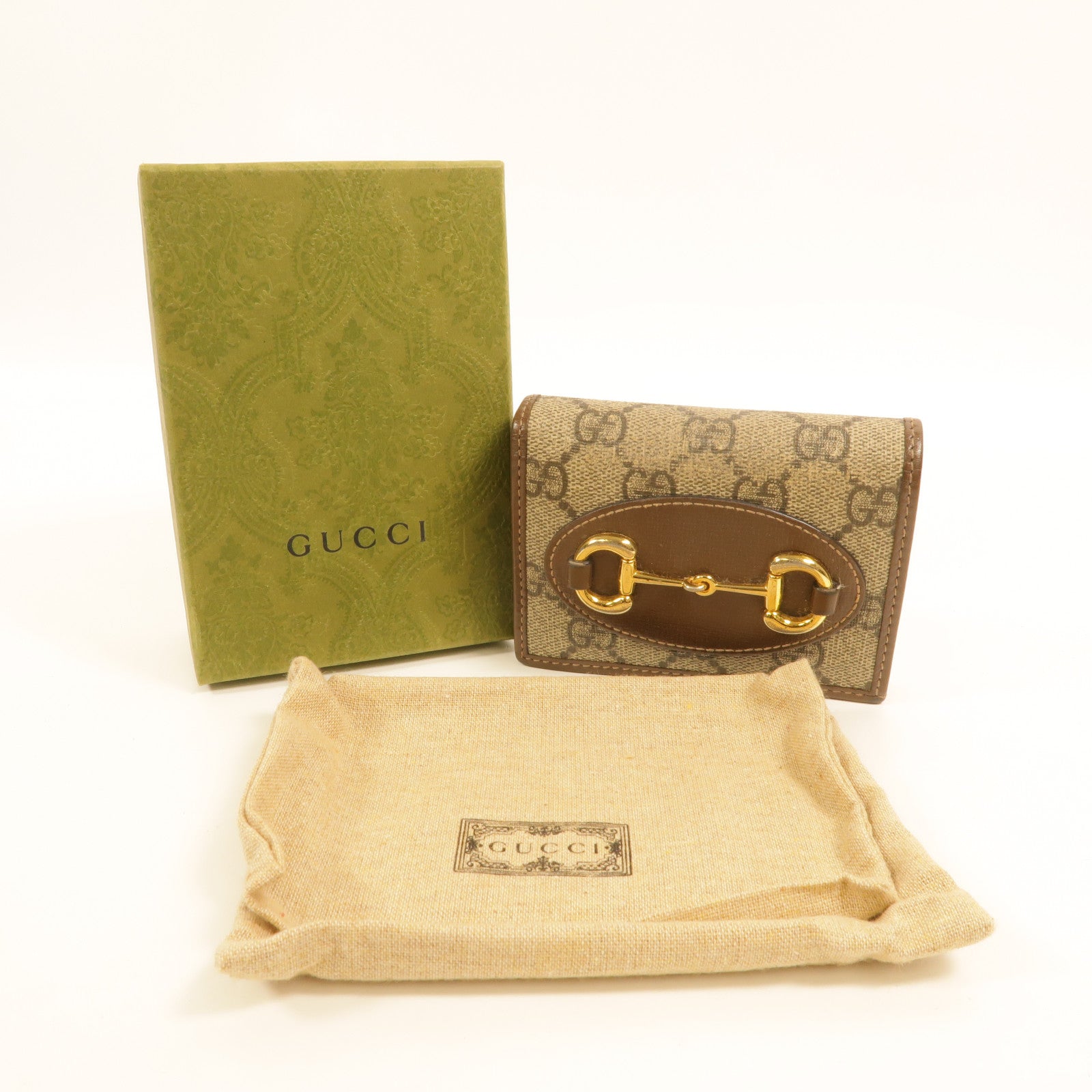 GUCCI 塗層帆布Horsebit 1955錢包
