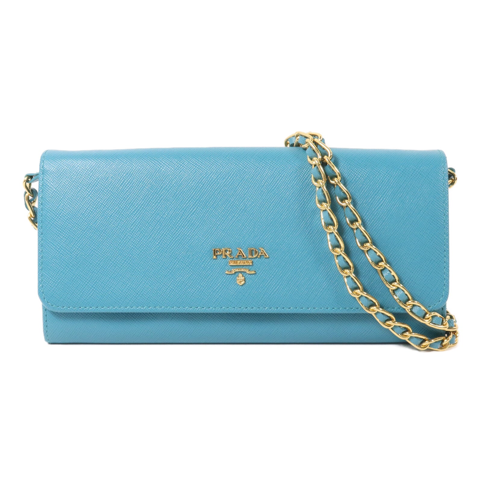 PRADA Saffiano皮革Wallet On Chain鏈帶肩背袋