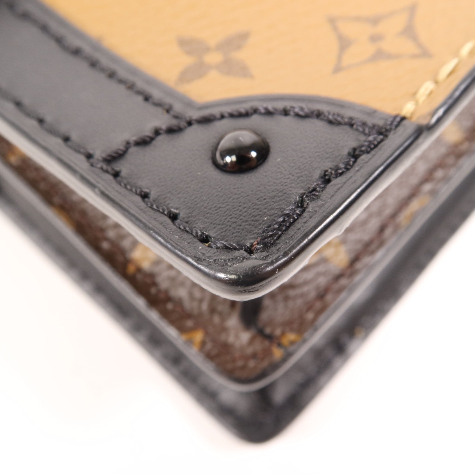 LOUIS VUITTON Monogram Reverse Trunk Clutch金扣肩背袋