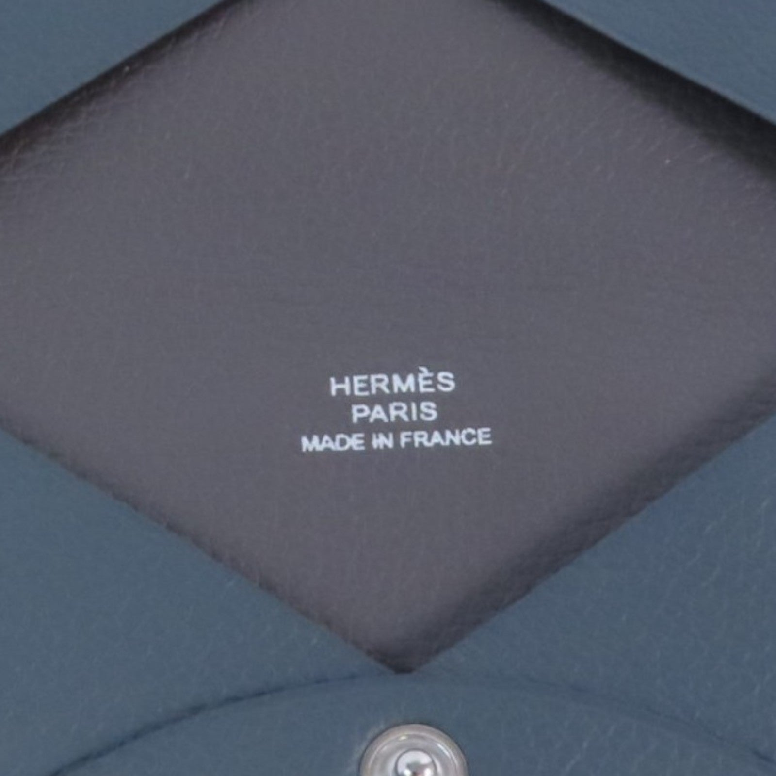 HERMES Evercolor皮革Calvi Card Case銀扣卡套