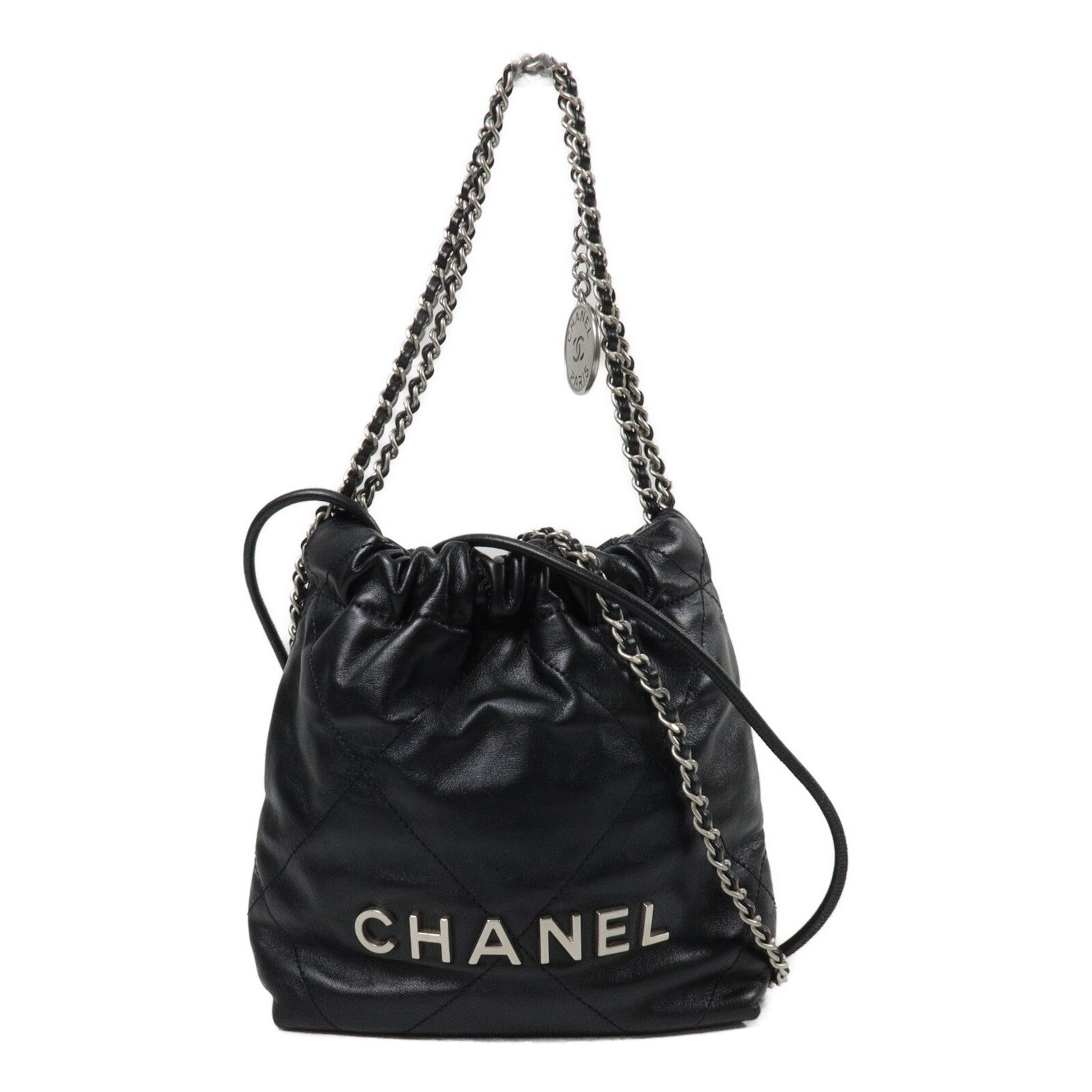 CHANEL 羊皮皮革Chanel 22 Mini鏈帶手挽肩背兩用袋