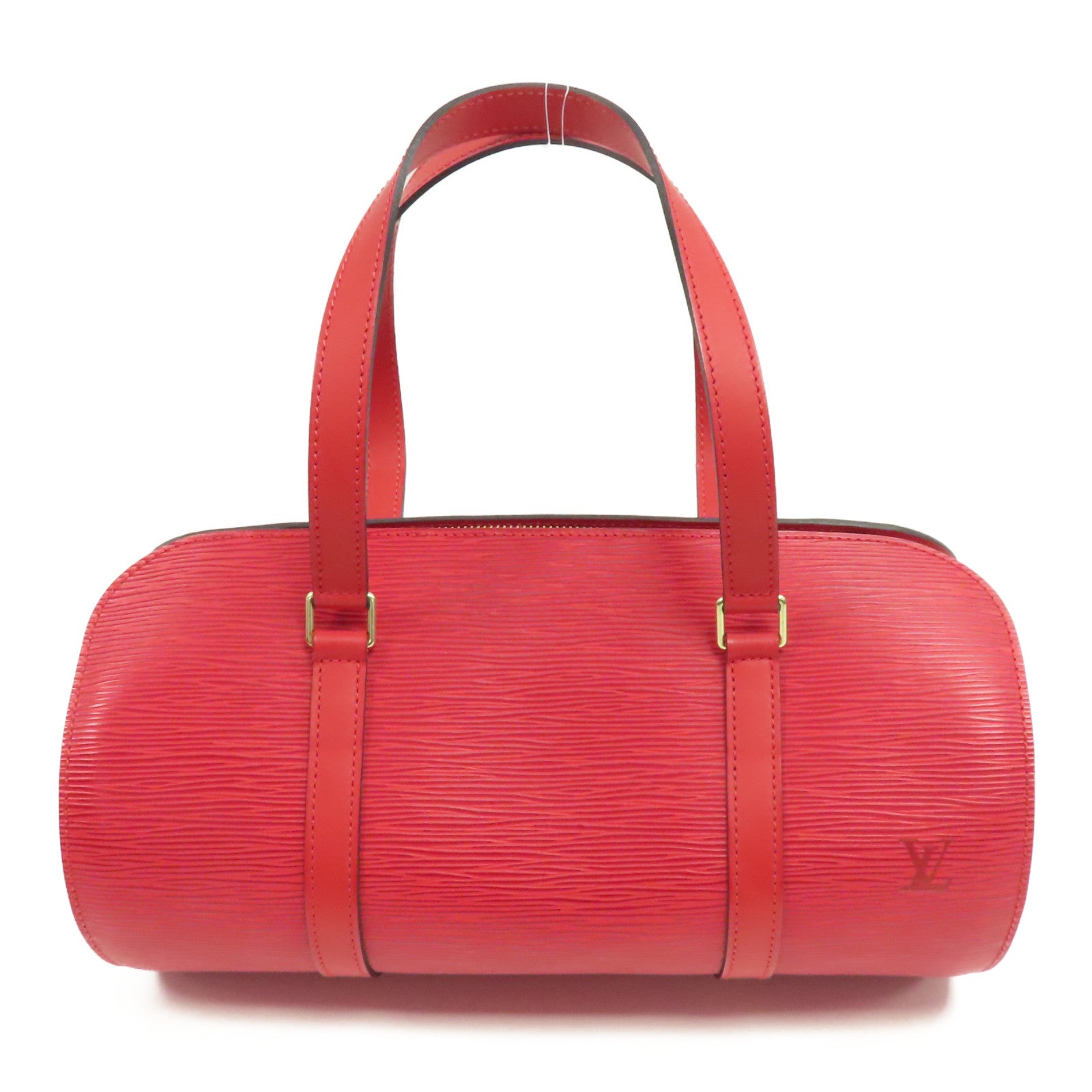 LOUIS VUITTON Epi Soufflot金扣手挽袋紅色
