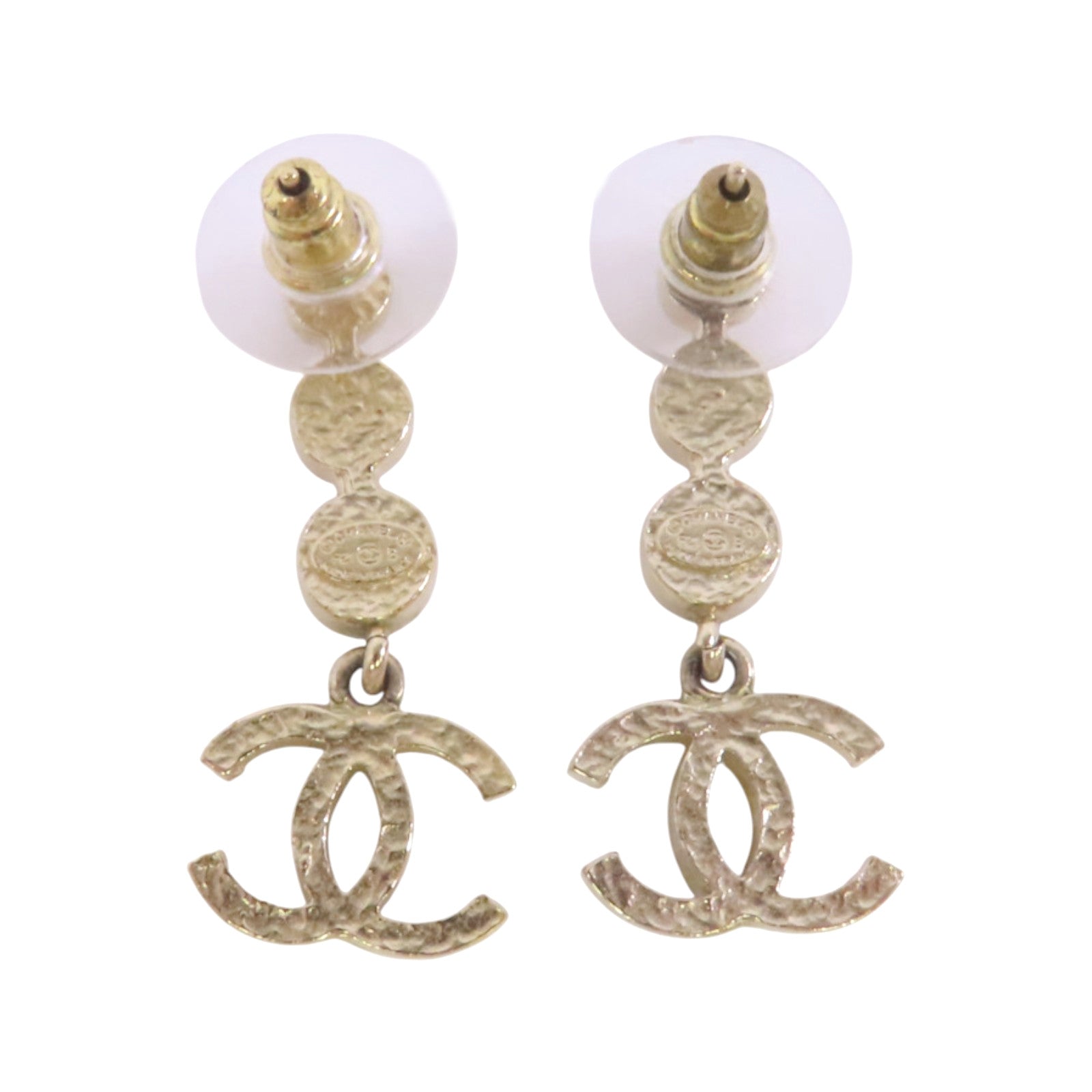 CHANEL 金屬/水鑽Earrings金扣耳環