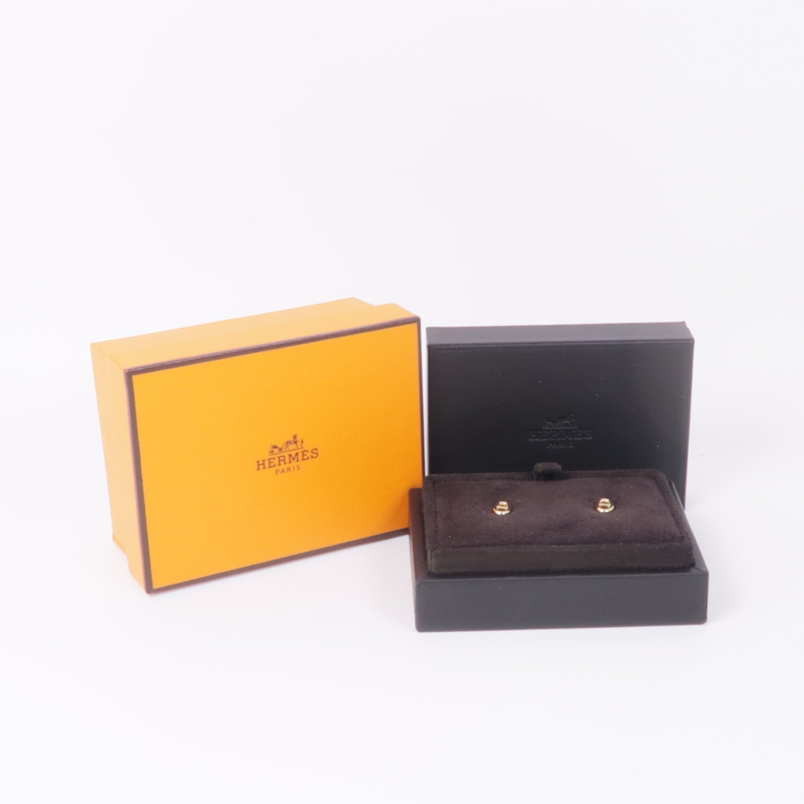 HERMES 18K玫瑰金Boutons D Oreilles Earrings耳環