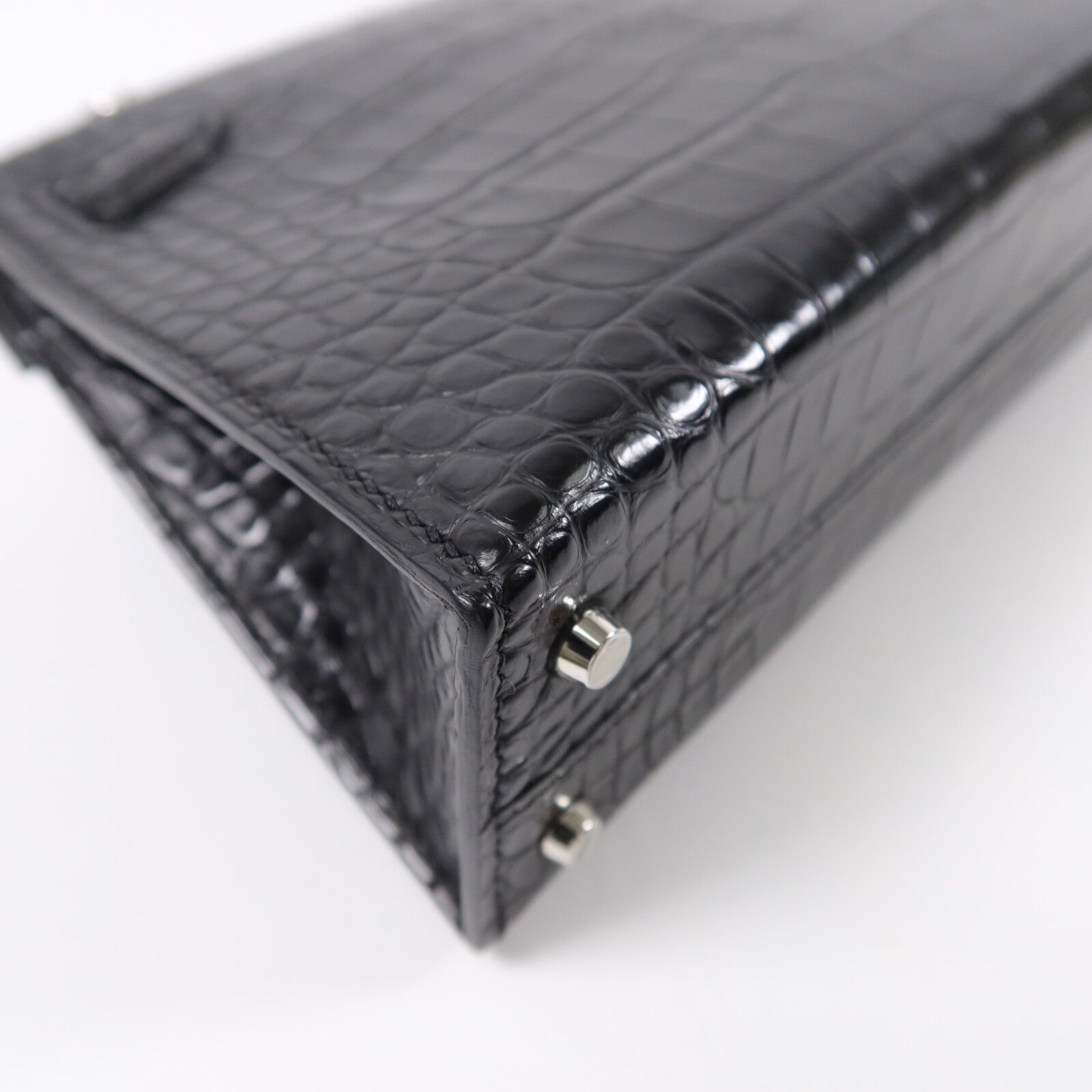HERMES 珍稀皮革Mini Kelly II手挽肩背兩用袋Noir