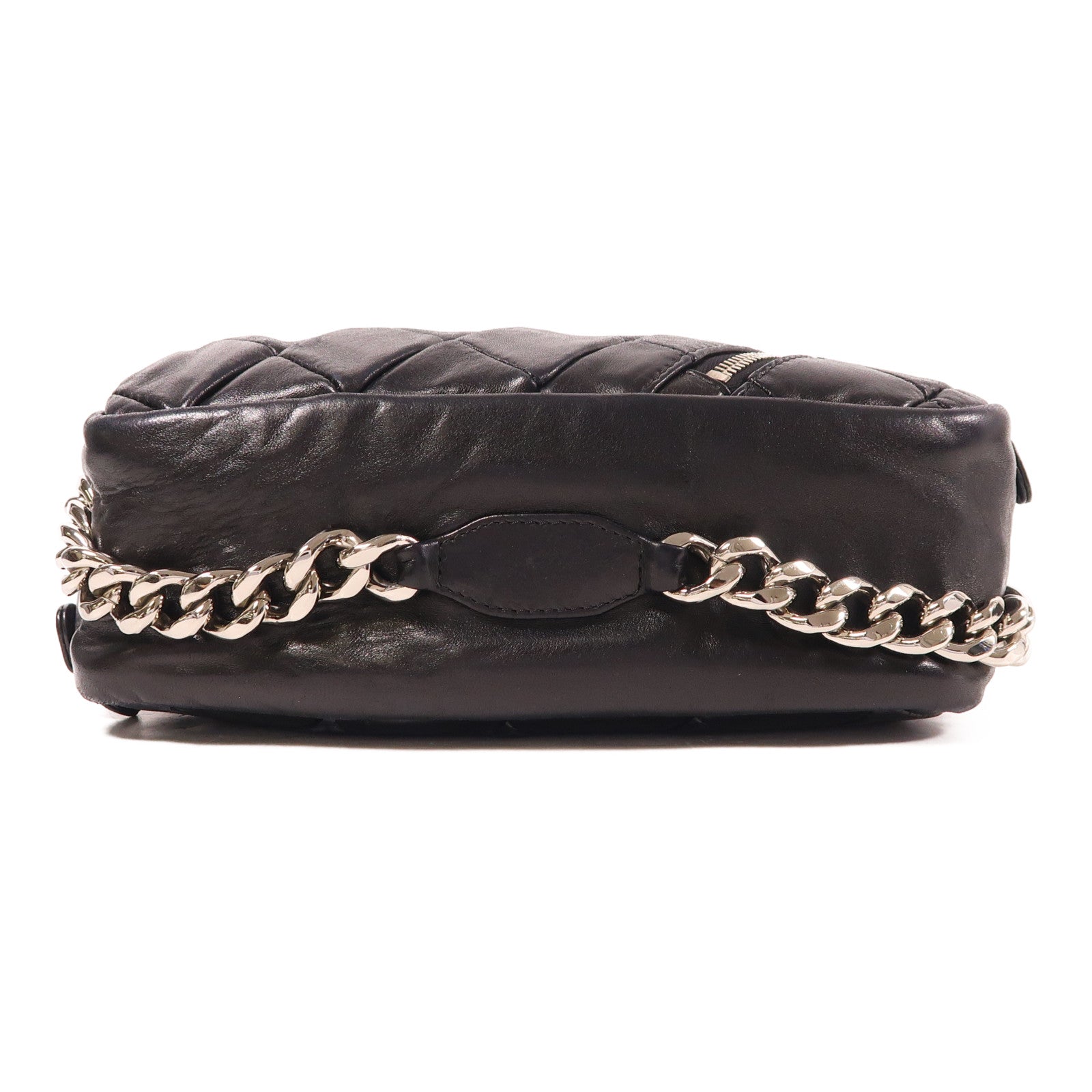 CHANEL 牛皮皮革Chain Shoulder銀扣鏈帶肩背袋