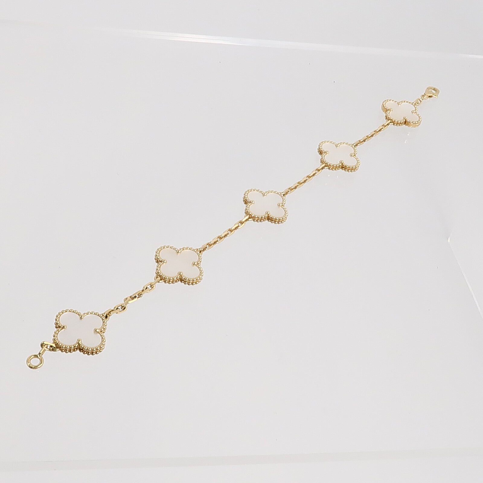 Van Cleef & Arpels 18K黃金Vintage Alhambra Bracelet珍珠母手鏈