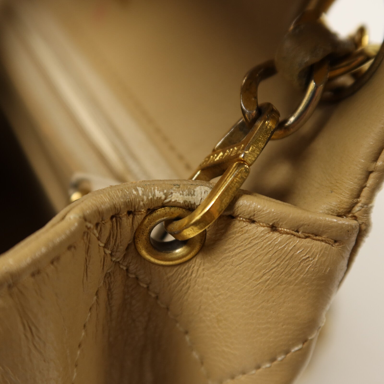 CHANEL 羊皮皮革Vintage Chain Shoulder鏈帶肩背袋