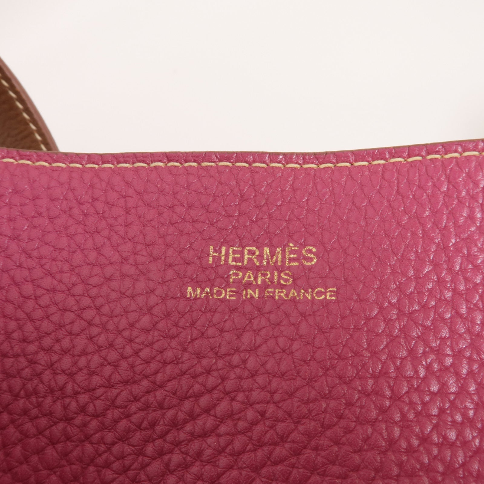 HERMES Clemence皮革Double Sens 45肩背袋Tosca/Marron