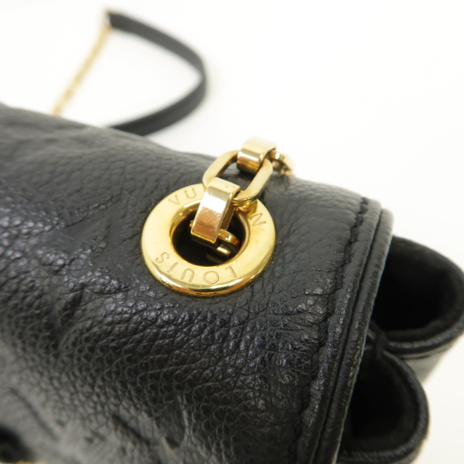 LOUIS VUITTON Monogram Empreinte Saint Germain BB金扣鏈帶肩背袋黑色