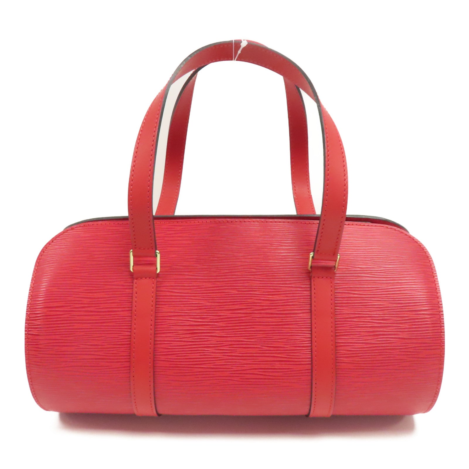 LOUIS VUITTON Epi Soufflot金扣手挽袋紅色
