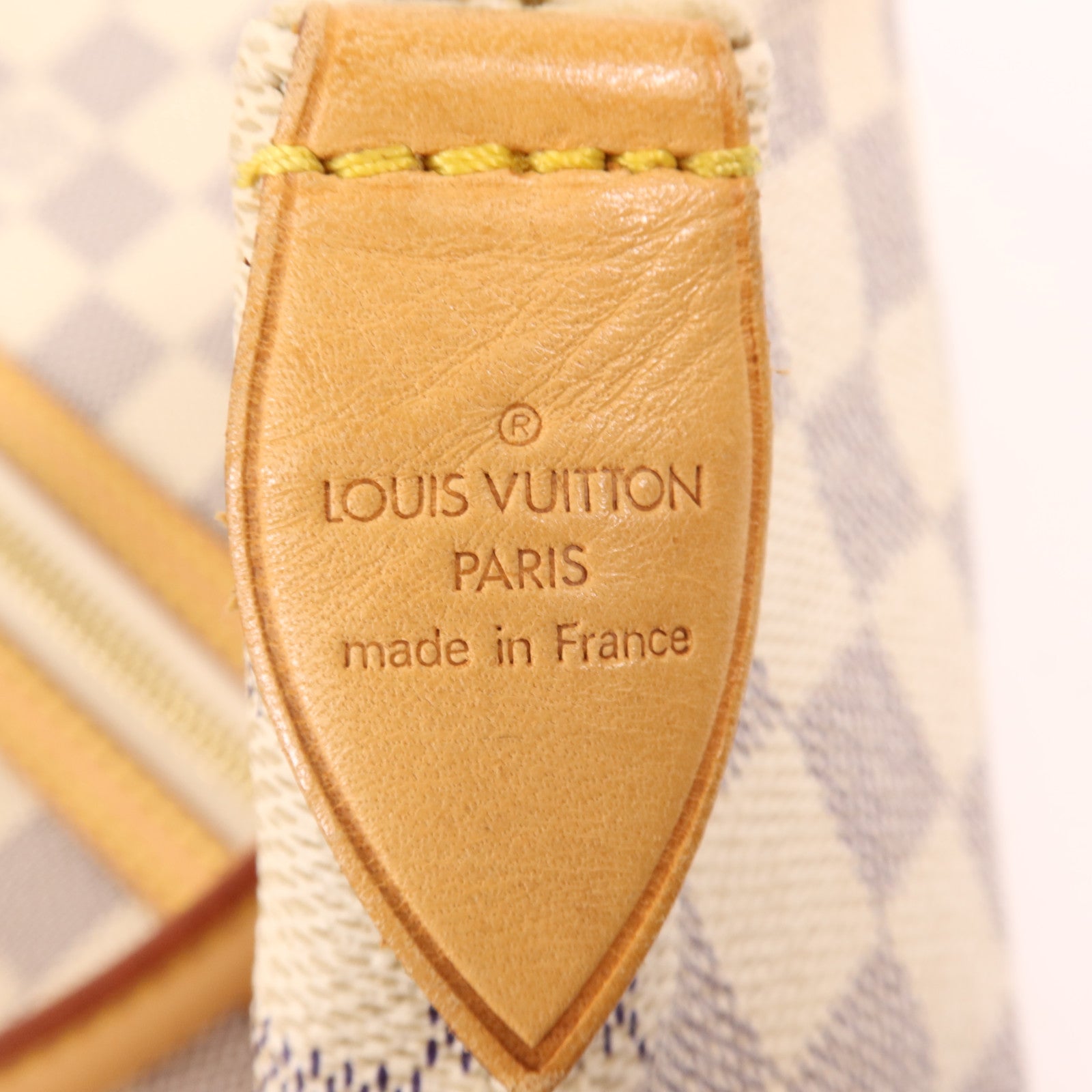 LOUIS VUITTON Damier Azur Saleya GM金扣手挽袋