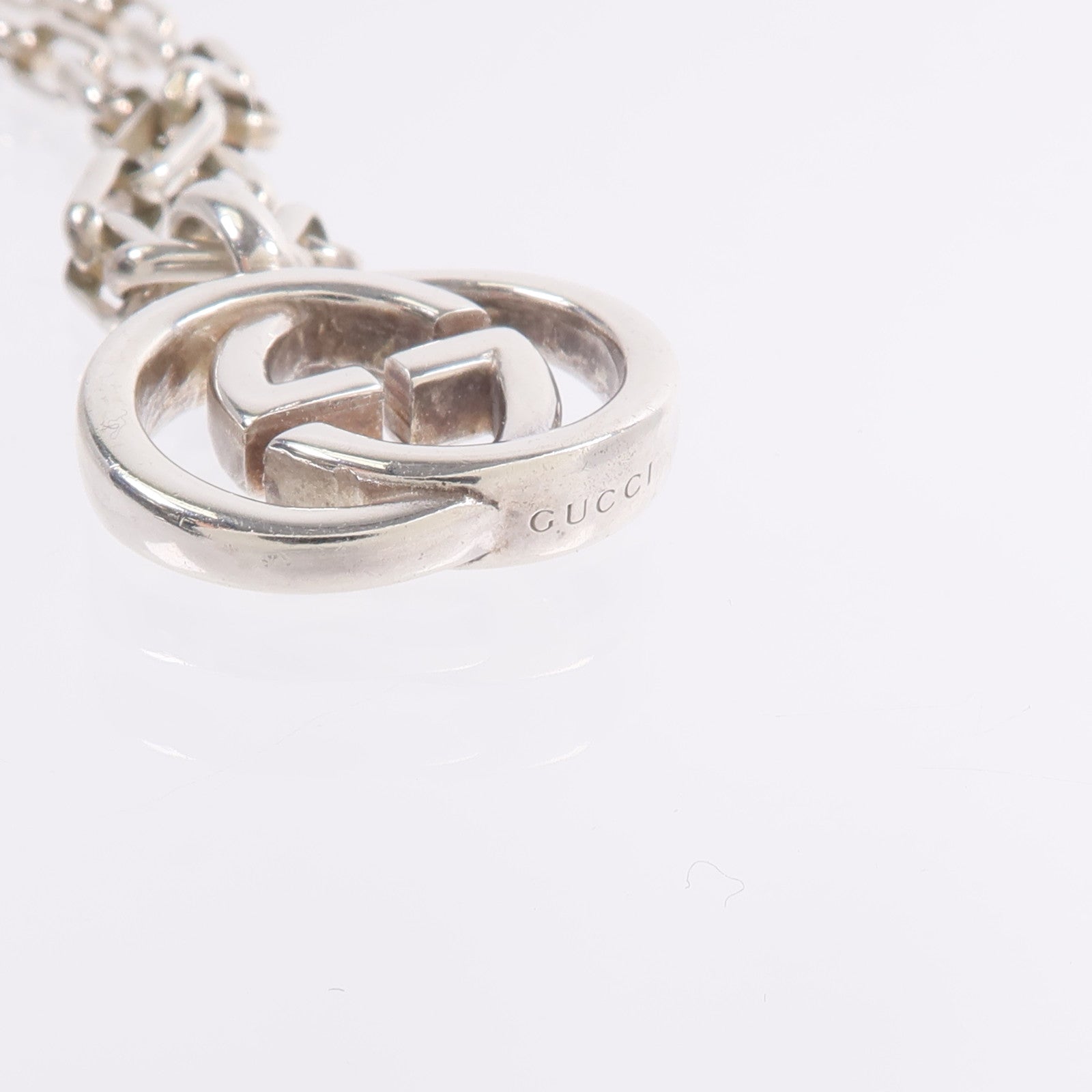 GUCCI 925純銀Interlocking Double G Pendant Necklace項鍊