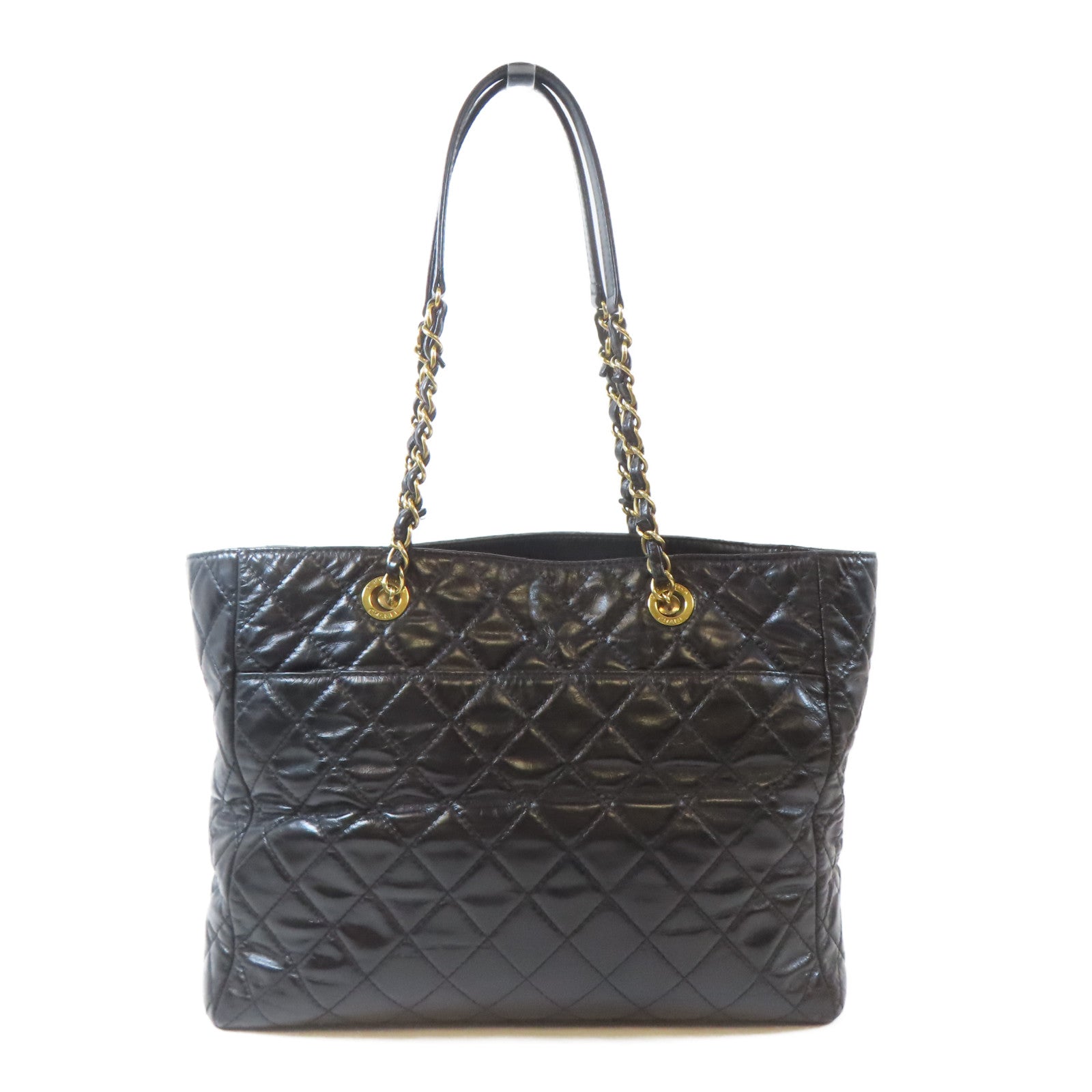 CHANEL 【激減優惠】菱格牛皮皮革Shoulder Bag金扣鏈帶肩背袋黑色