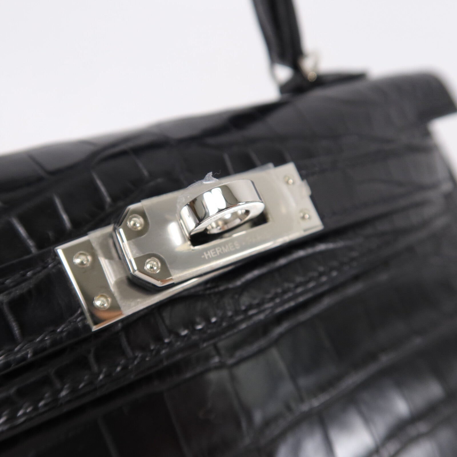 HERMES 珍稀皮革Mini Kelly II手挽肩背兩用袋Noir