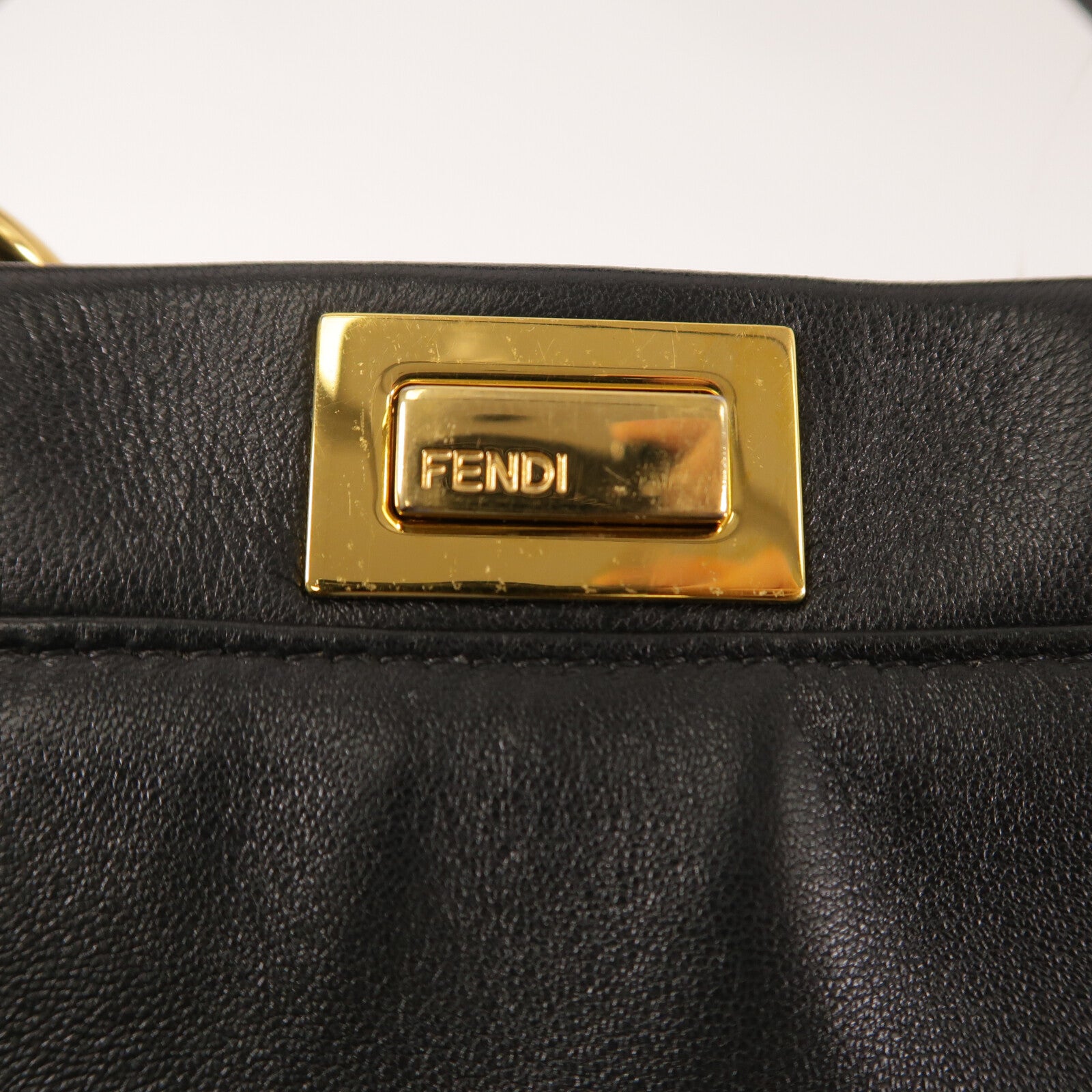 FENDI 羊皮皮革Peekaboo Mini手挽肩背兩用袋