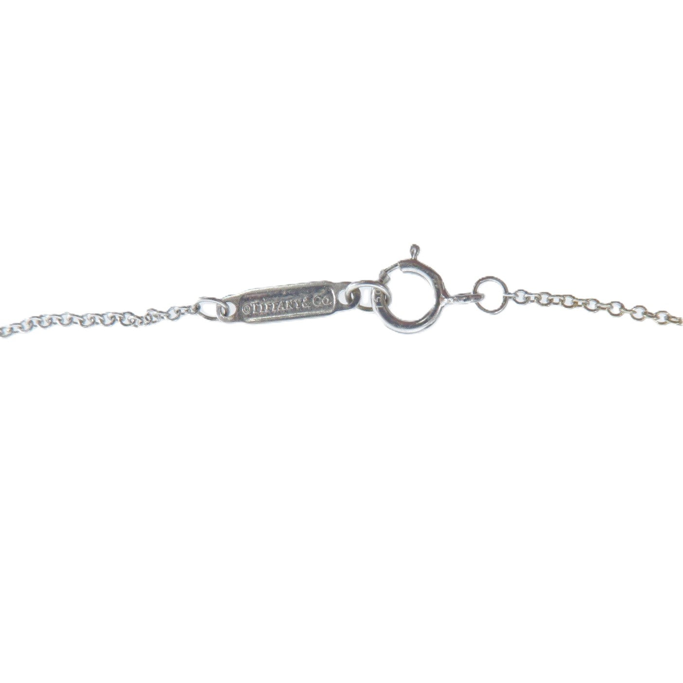 TIFFANY＆CO 18K白金/Sapphire T Smile藍寶石項鍊