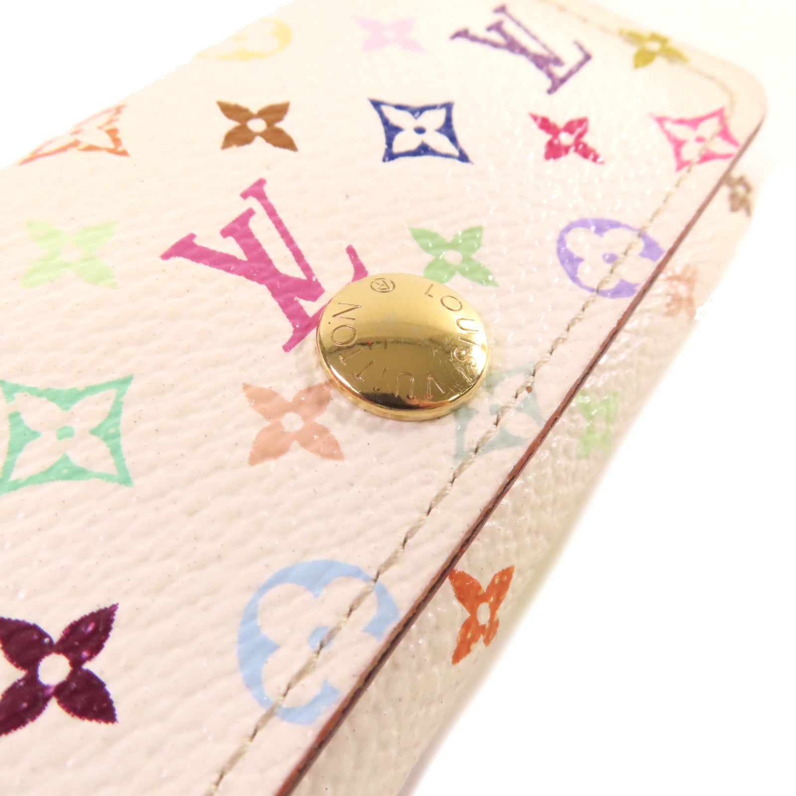 LOUIS VUITTON 【激減優惠】Monogram Multicolore Multicles 4 Key Case金扣鎖匙扣白色/彩色