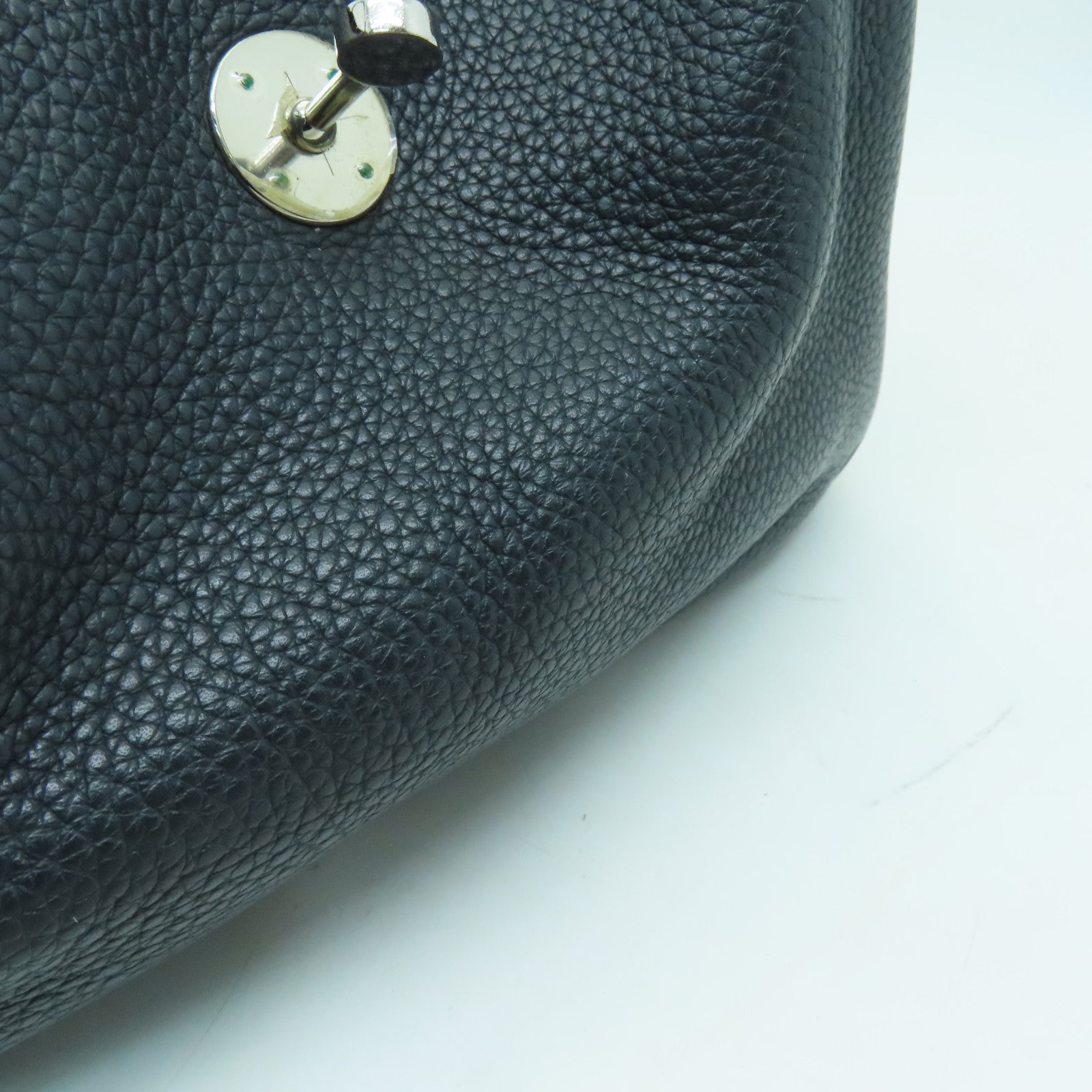 HERMES 【激減優惠】Clemence皮革Lindy 26銀扣手挽肩背兩用袋深藍色