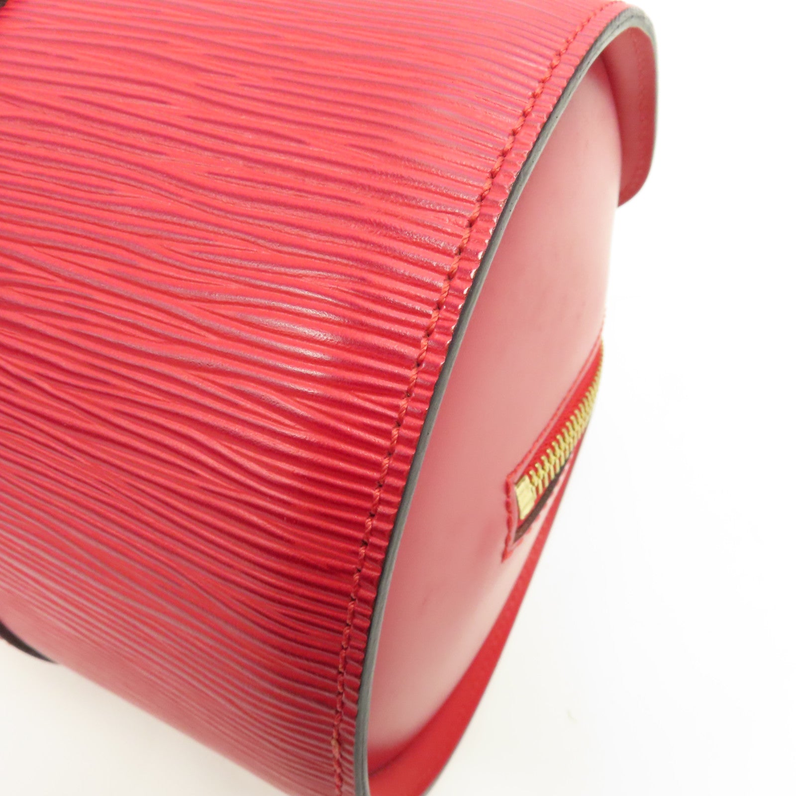 LOUIS VUITTON Epi Soufflot金扣手挽袋紅色
