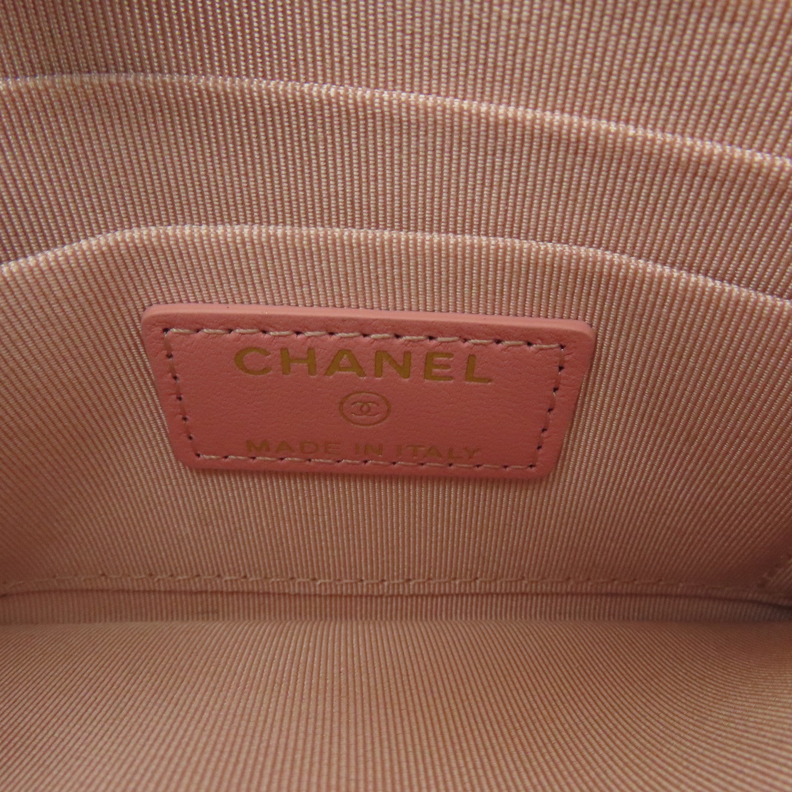 CHANEL 【清倉大減價】菱格羊皮皮革Clutch手拿包粉紅色