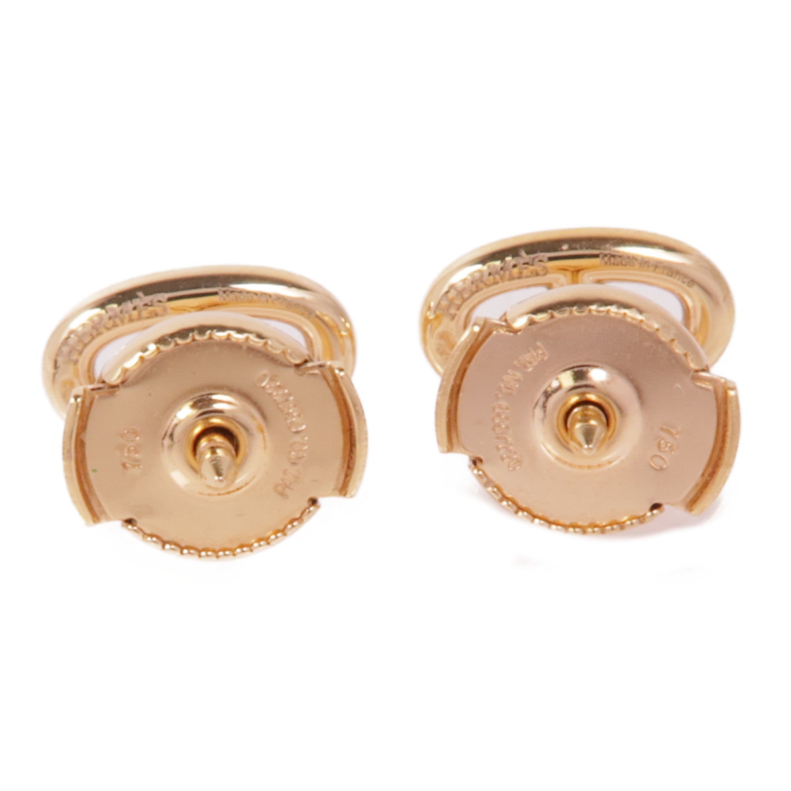 HERMES 18K玫瑰金Boutons D Oreilles Earrings耳環