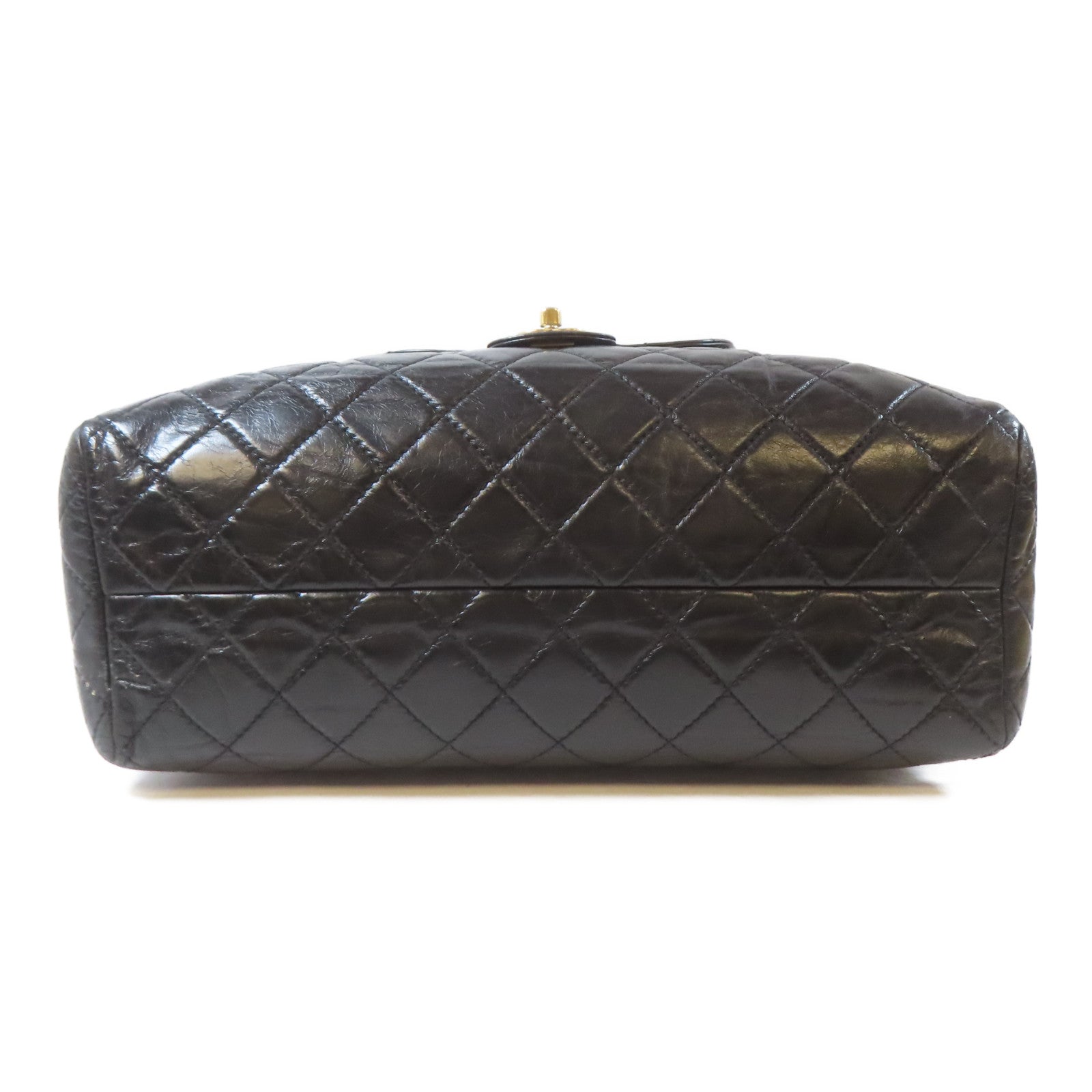 CHANEL 【激減優惠】菱格牛皮皮革Shoulder Bag金扣鏈帶肩背袋黑色