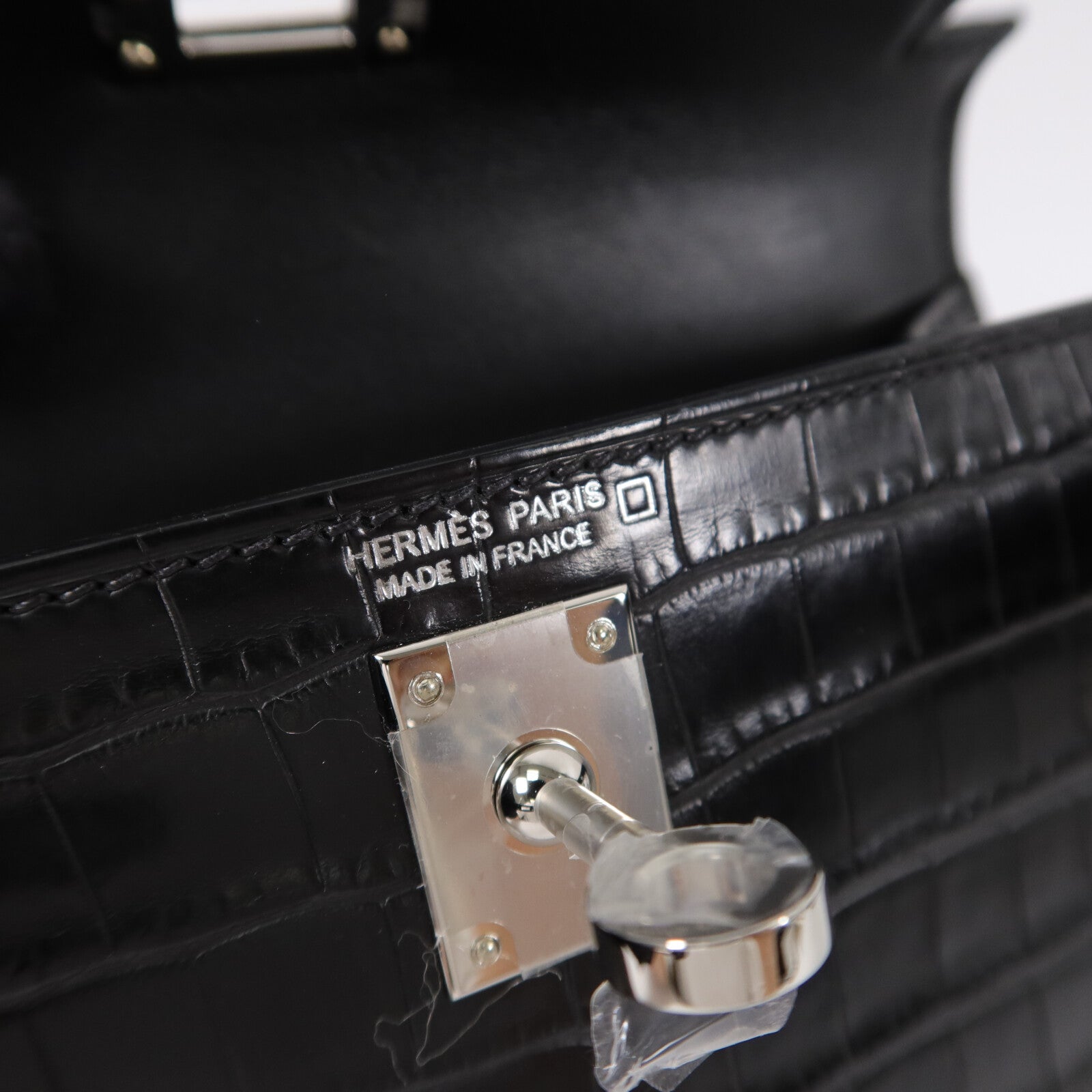 HERMES 珍稀皮革Mini Kelly II手挽肩背兩用袋Noir