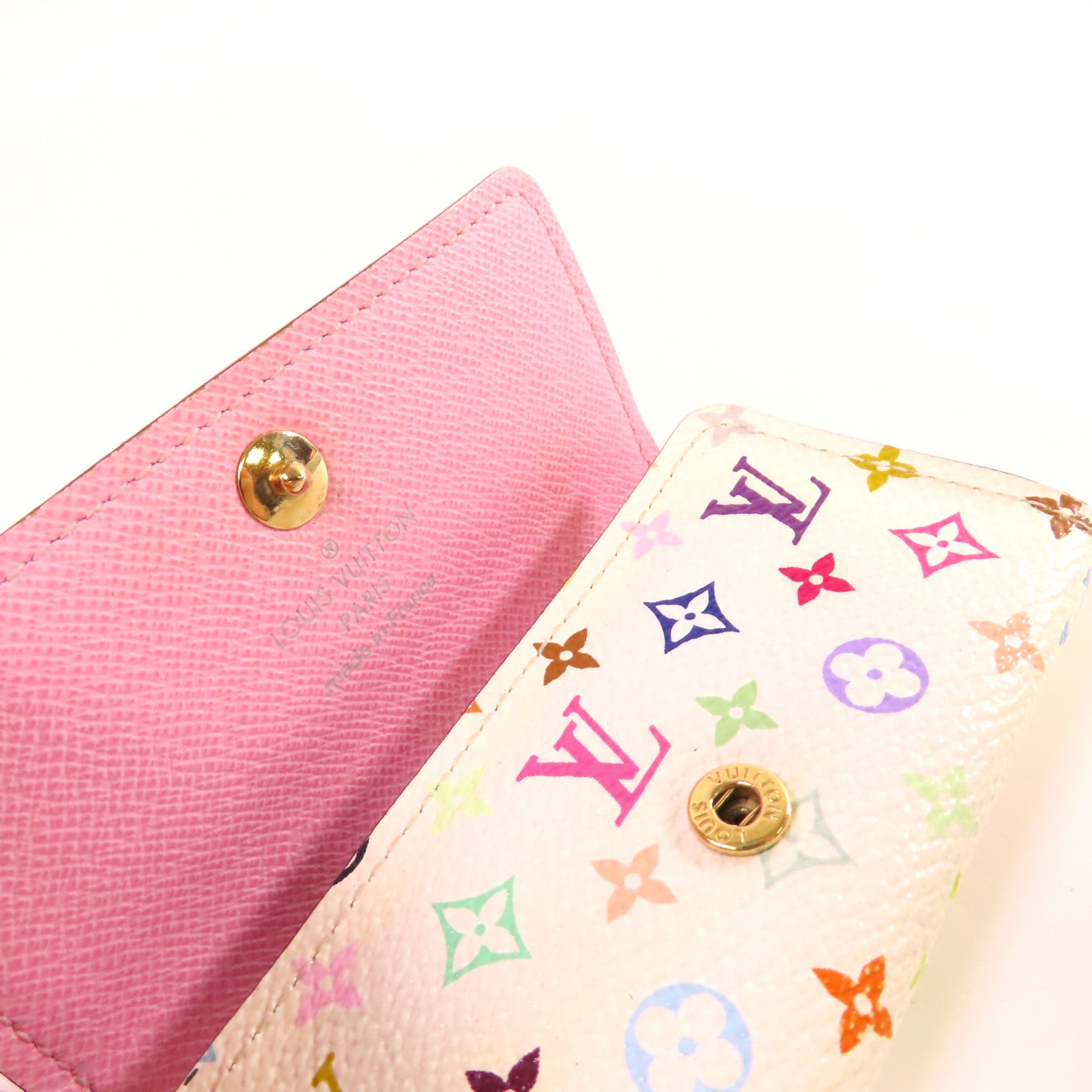 LOUIS VUITTON 【激減優惠】Monogram Multicolore Multicles 4 Key Case金扣鎖匙扣白色/彩色
