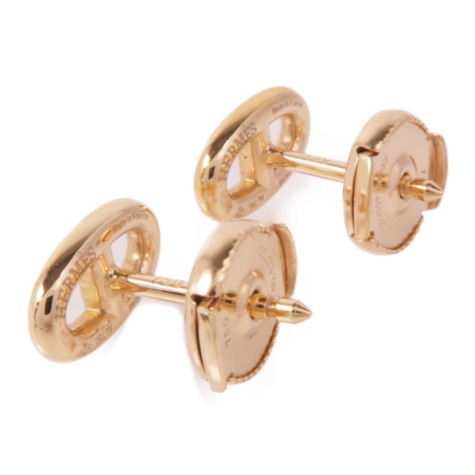 HERMES 18K玫瑰金Boutons D Oreilles Earrings耳環