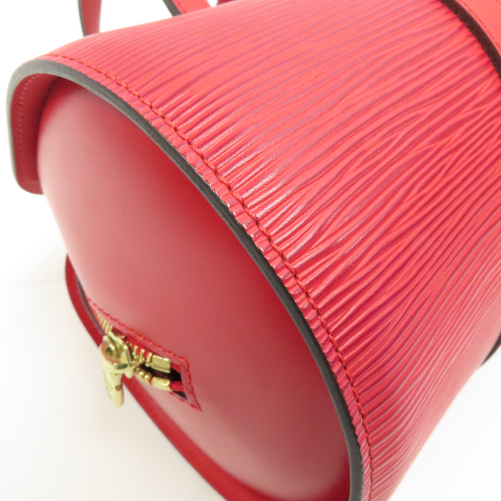 LOUIS VUITTON Epi Soufflot金扣手挽袋紅色