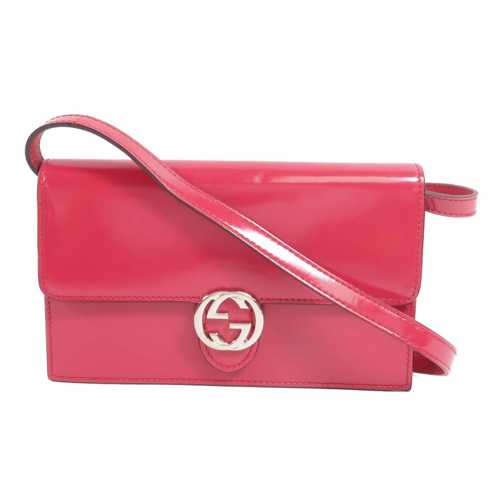 GUCCI 漆皮皮革Wallet On Chain肩背袋
