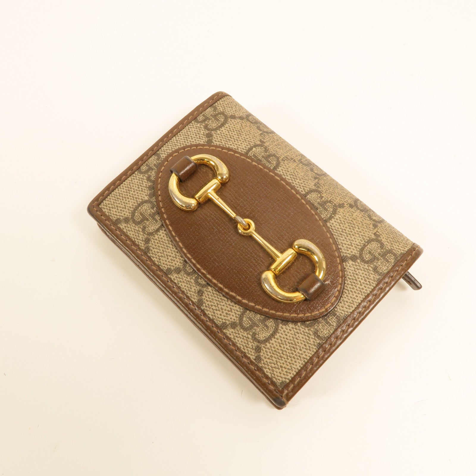 GUCCI 塗層帆布Horsebit 1955錢包