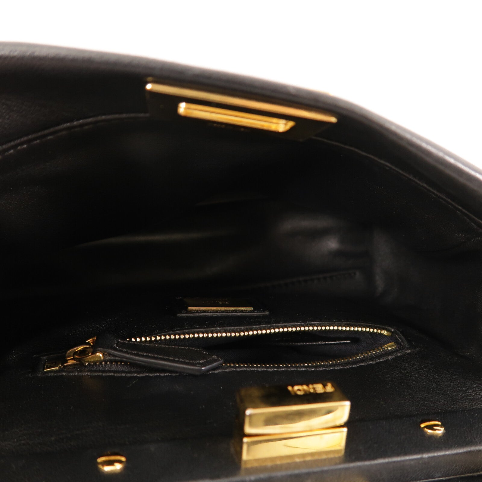 FENDI 羊皮皮革Peekaboo Mini手挽肩背兩用袋