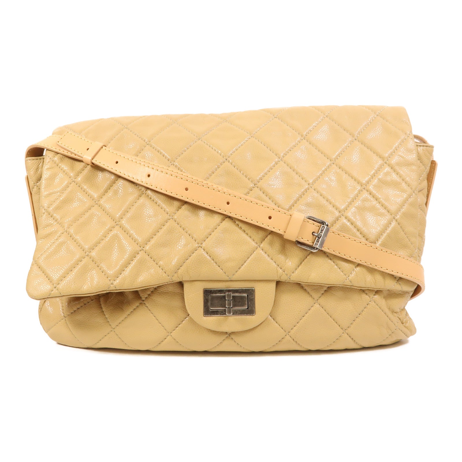 CHANEL 【激減優惠】牛皮皮革Shoulder Bag銀扣肩背袋
