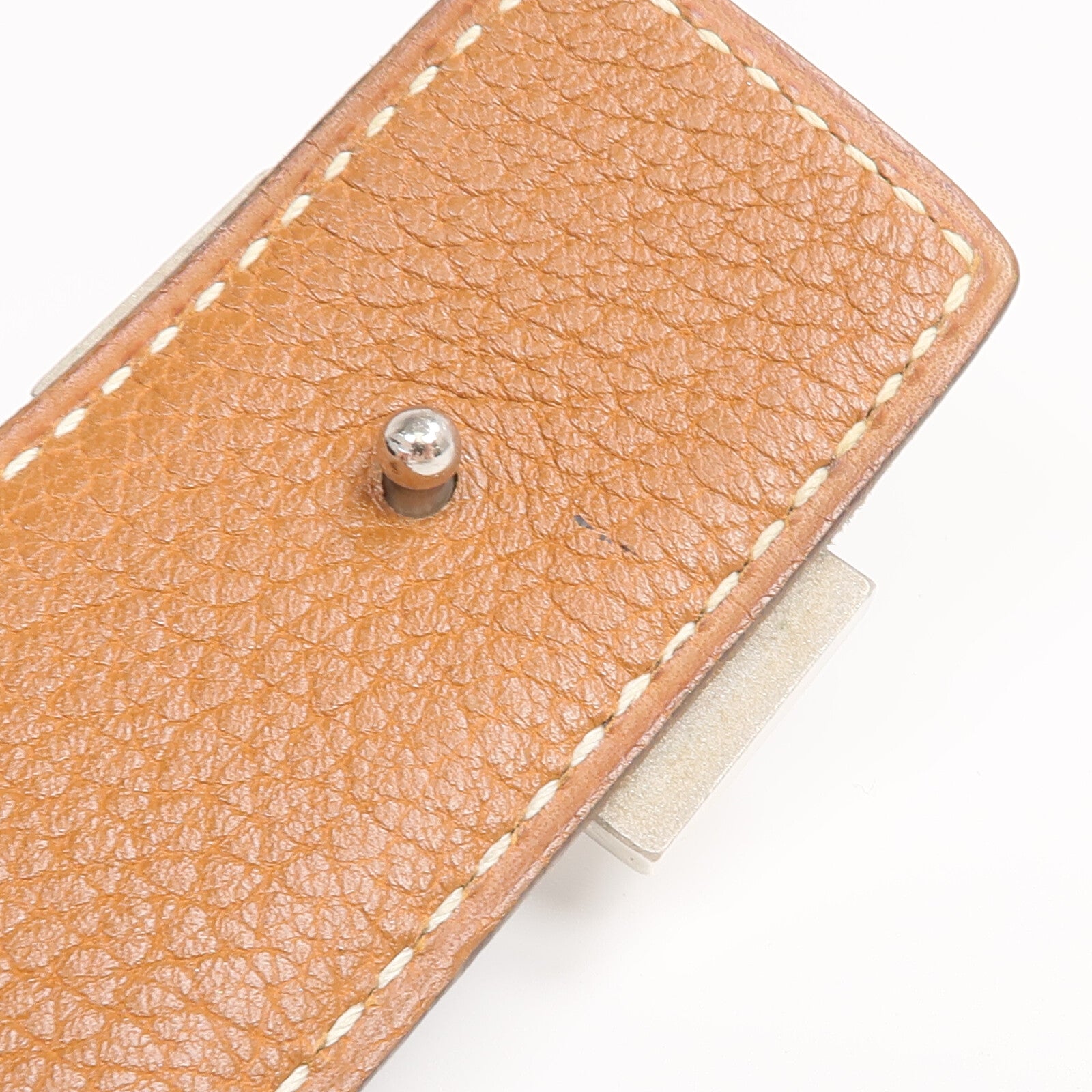 HERMES Togo/Box Calf皮革Constance Belt銀扣皮帶
